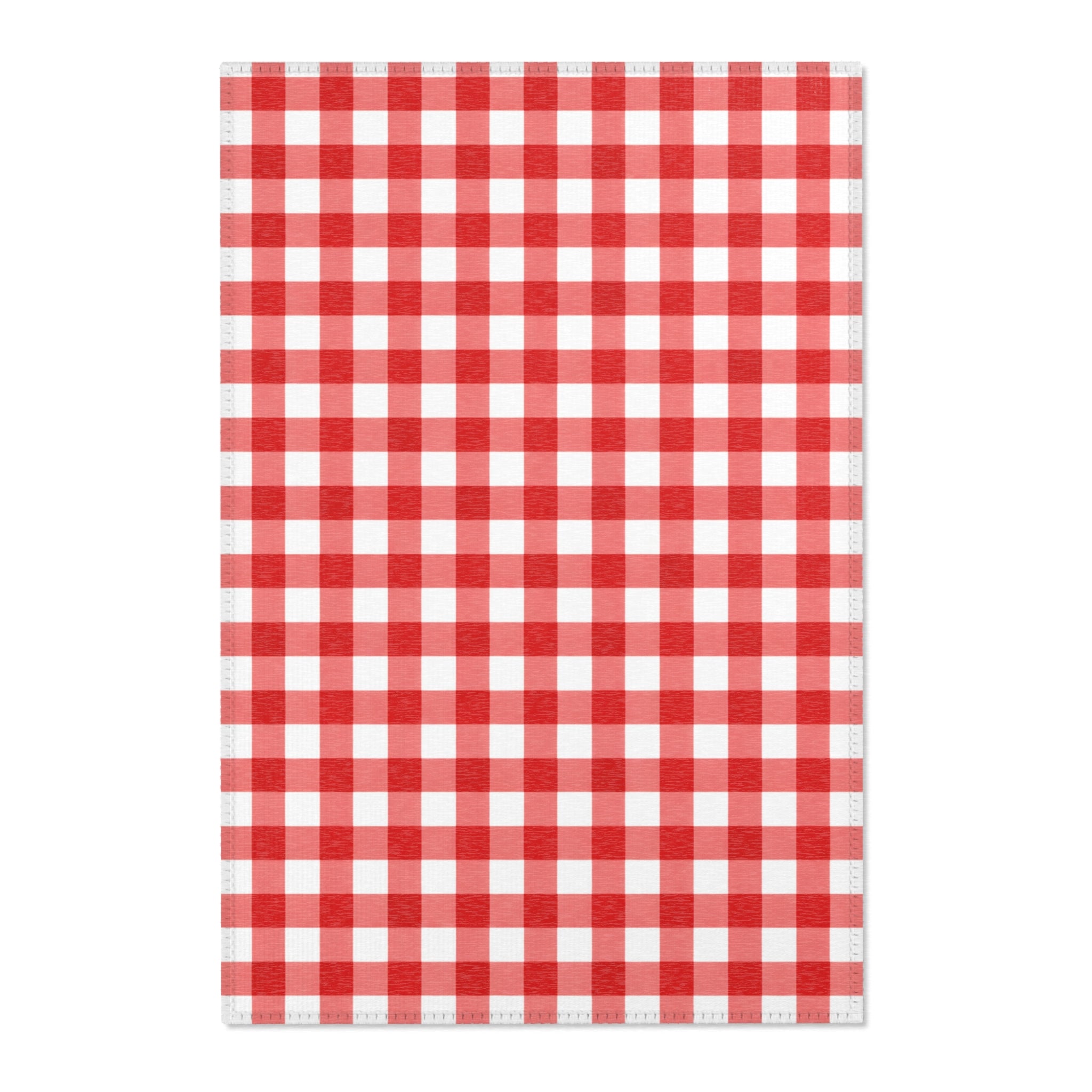 Red Gingham Layering Rug