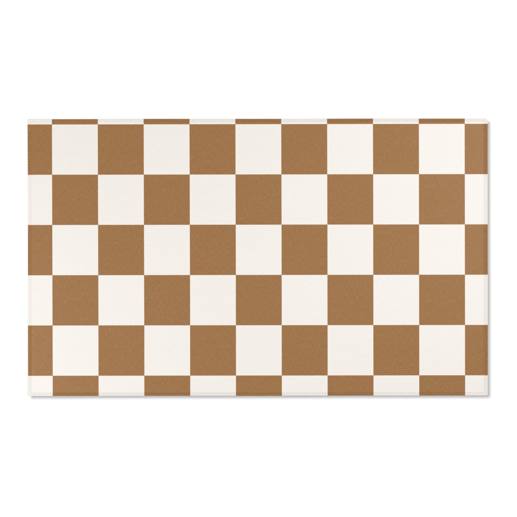 Brown Checkered Layering Rug