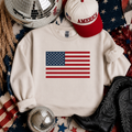 Patriotic USA Flag Crewneck Sweatshirt - Classic American Graphic