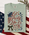 4th of July Shirt Women – Let's Party Like It's 1776 Patriotic Flag Tee