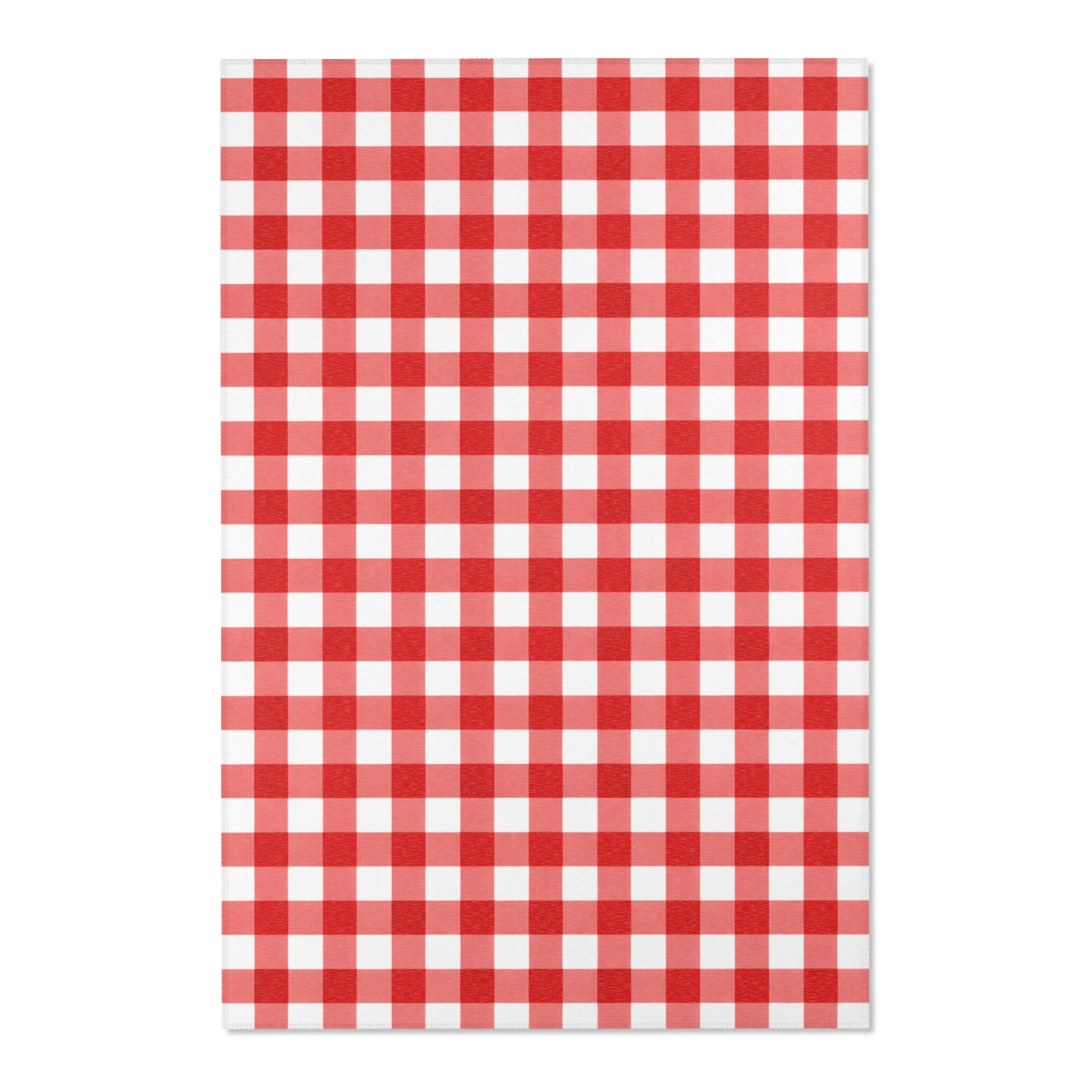 Red Gingham Layering Rug