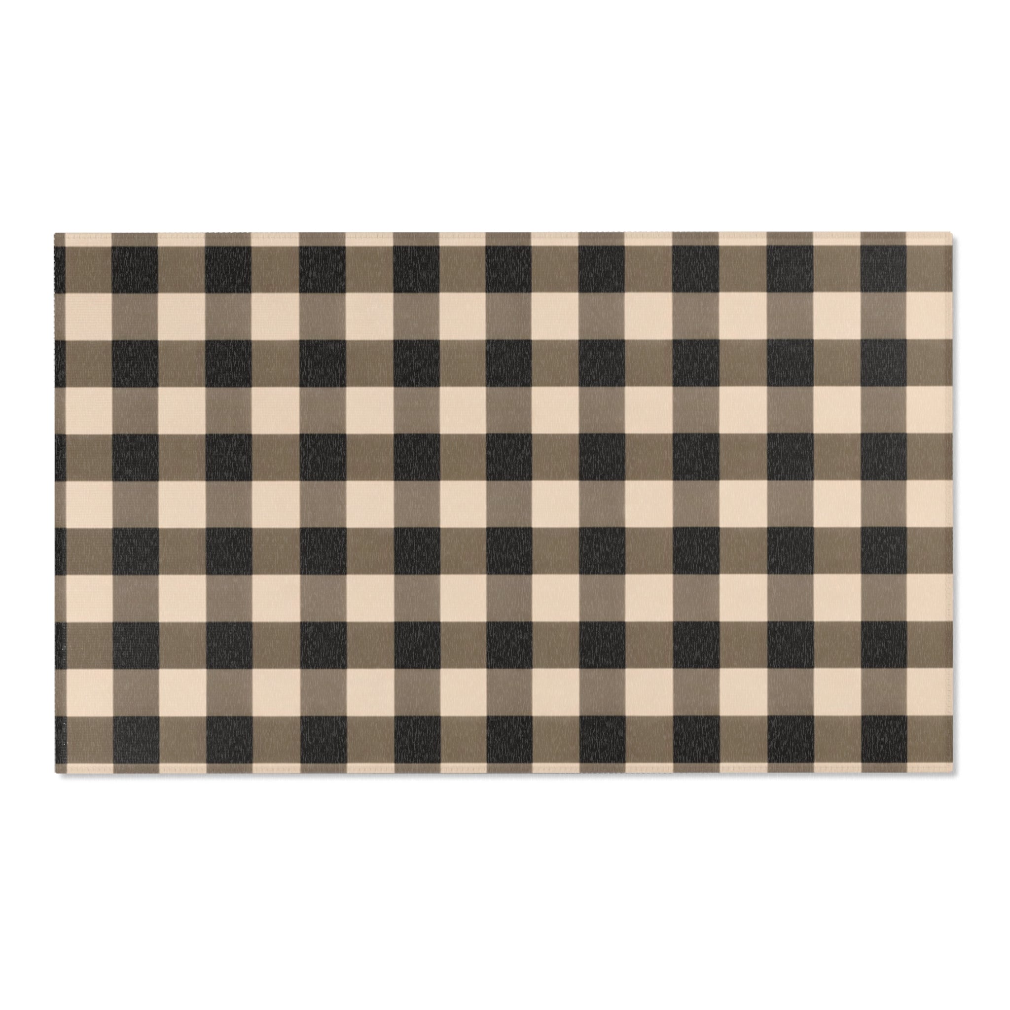 Black & Cream Gingham Layering Rug