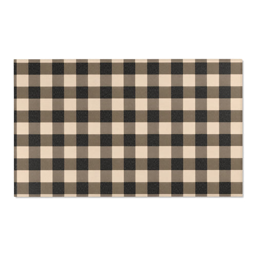 Black & Cream Gingham Layering Rug