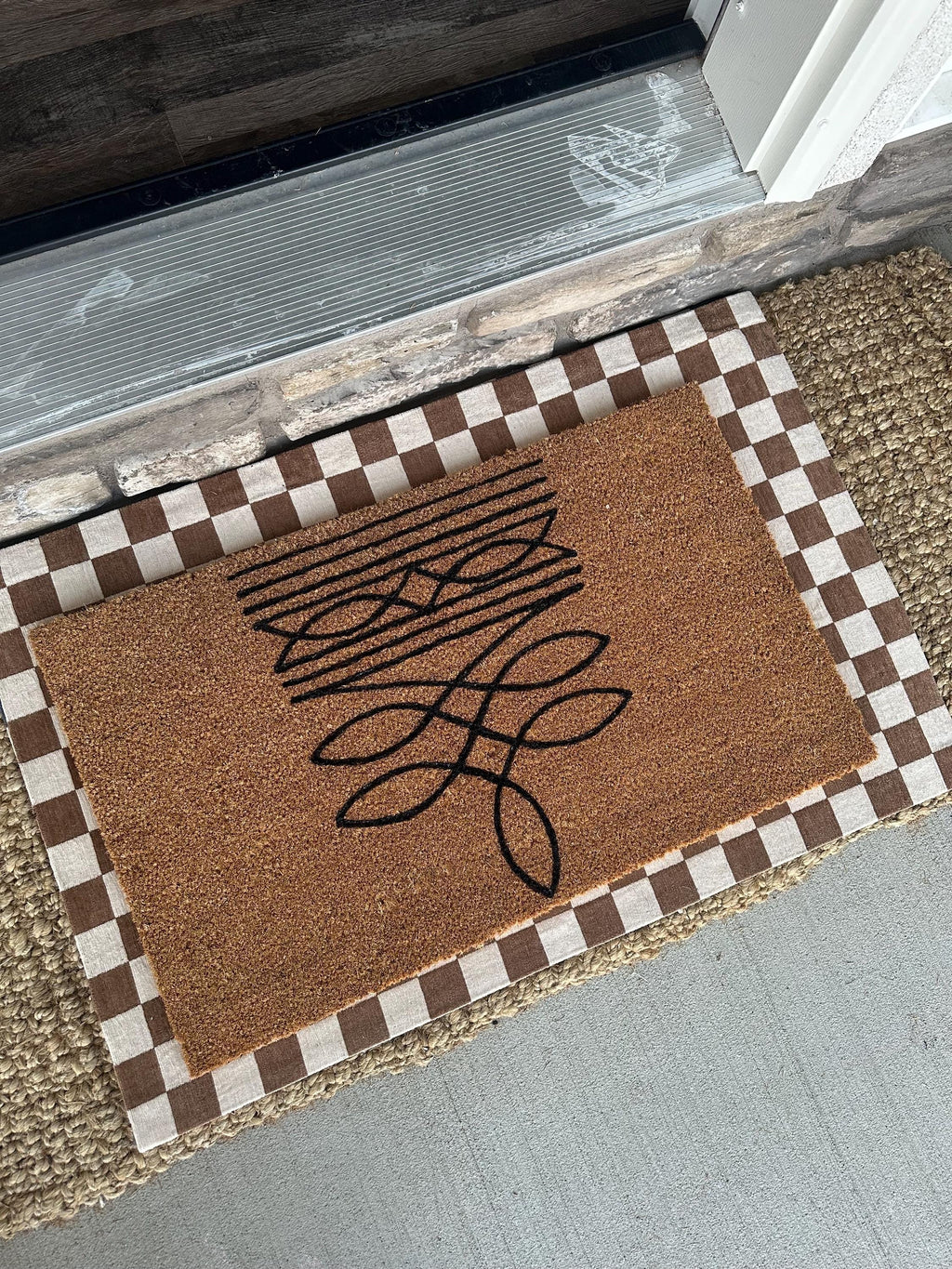Boot Stitch Coir Doormat: Western Porch Decor (18” x 30”)