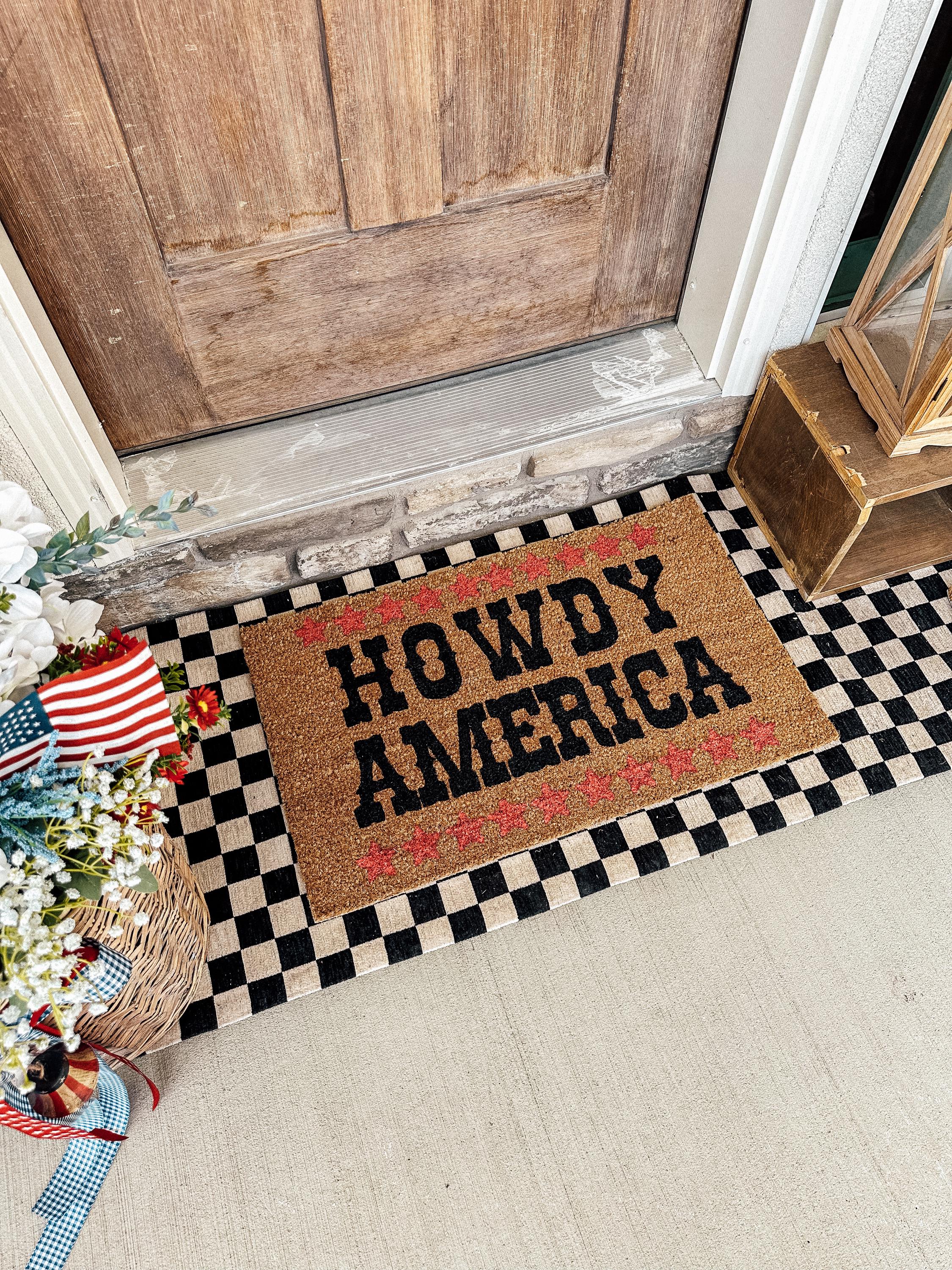 Howdy America Doormat | Custom Doormat | 18X30 Coir Rug