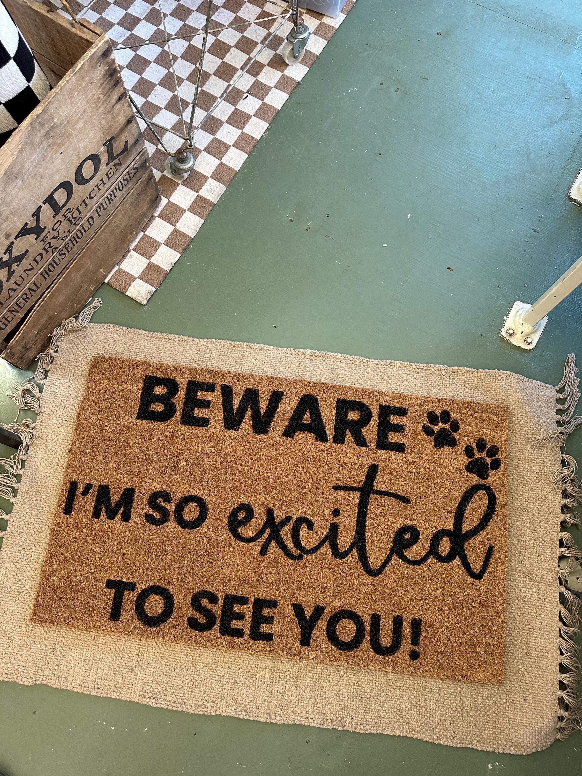Beware of Dog Doormat | Custom Doormat | Coir 18X30 Rug
