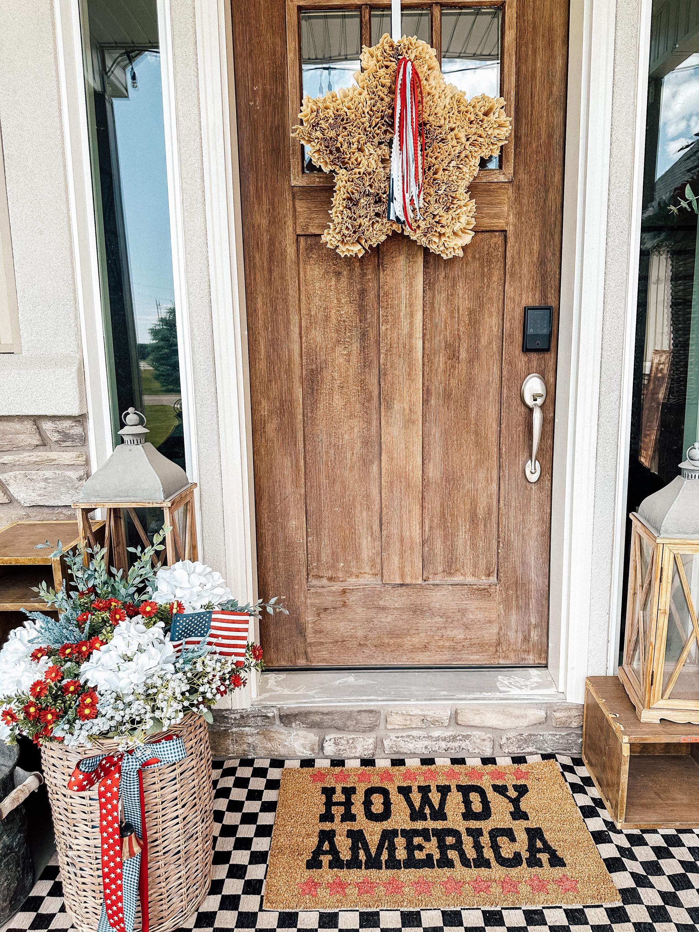 Howdy America Doormat | Custom Doormat | 18X30 Coir Rug