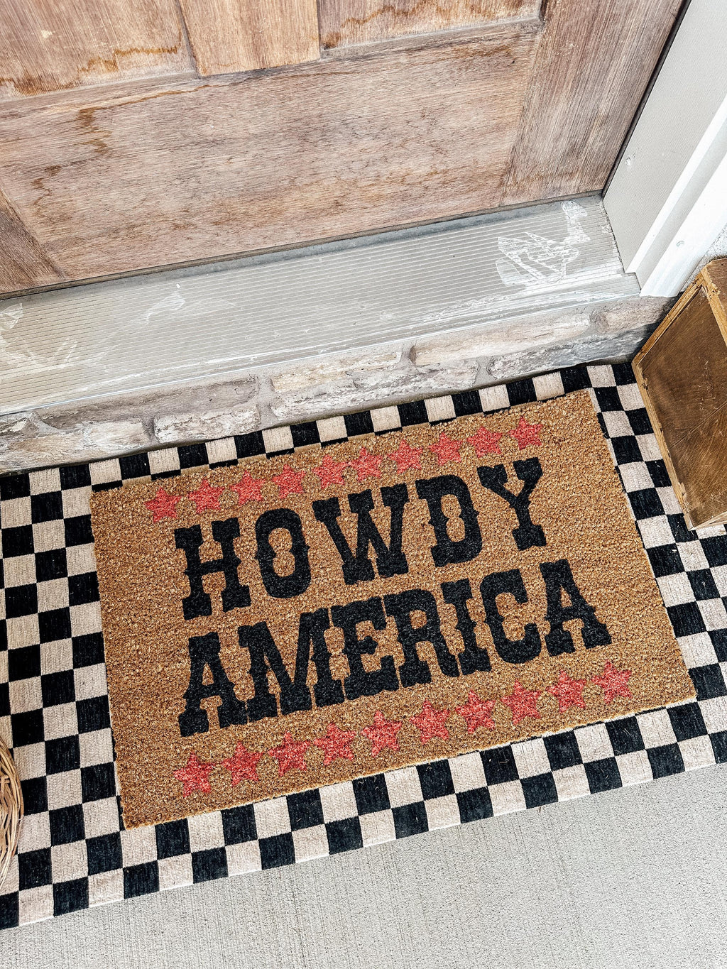 Howdy America Doormat | Custom Doormat | 18X30 Coir Rug