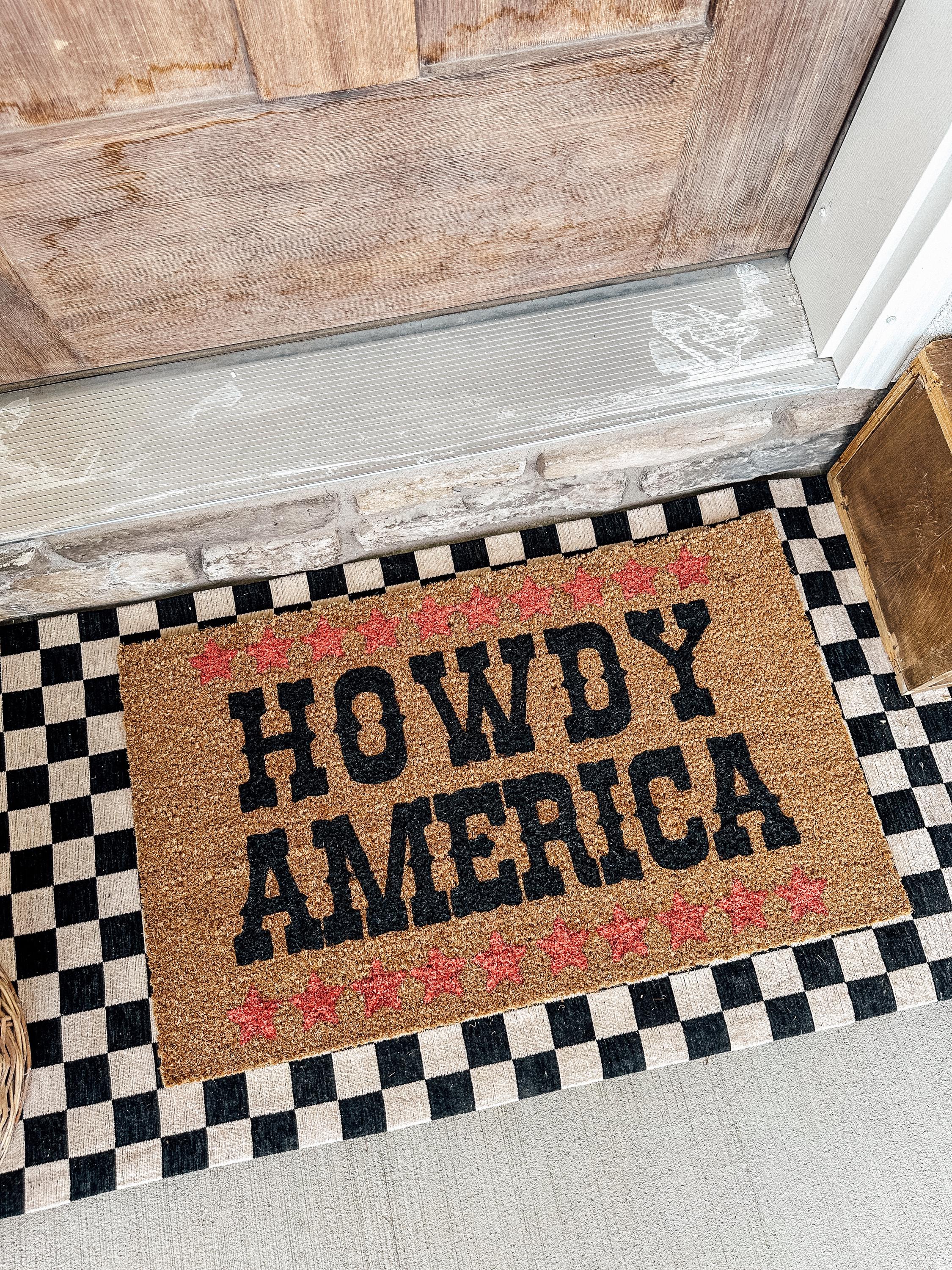 Howdy America Doormat | Custom Doormat | 18X30 Coir Rug