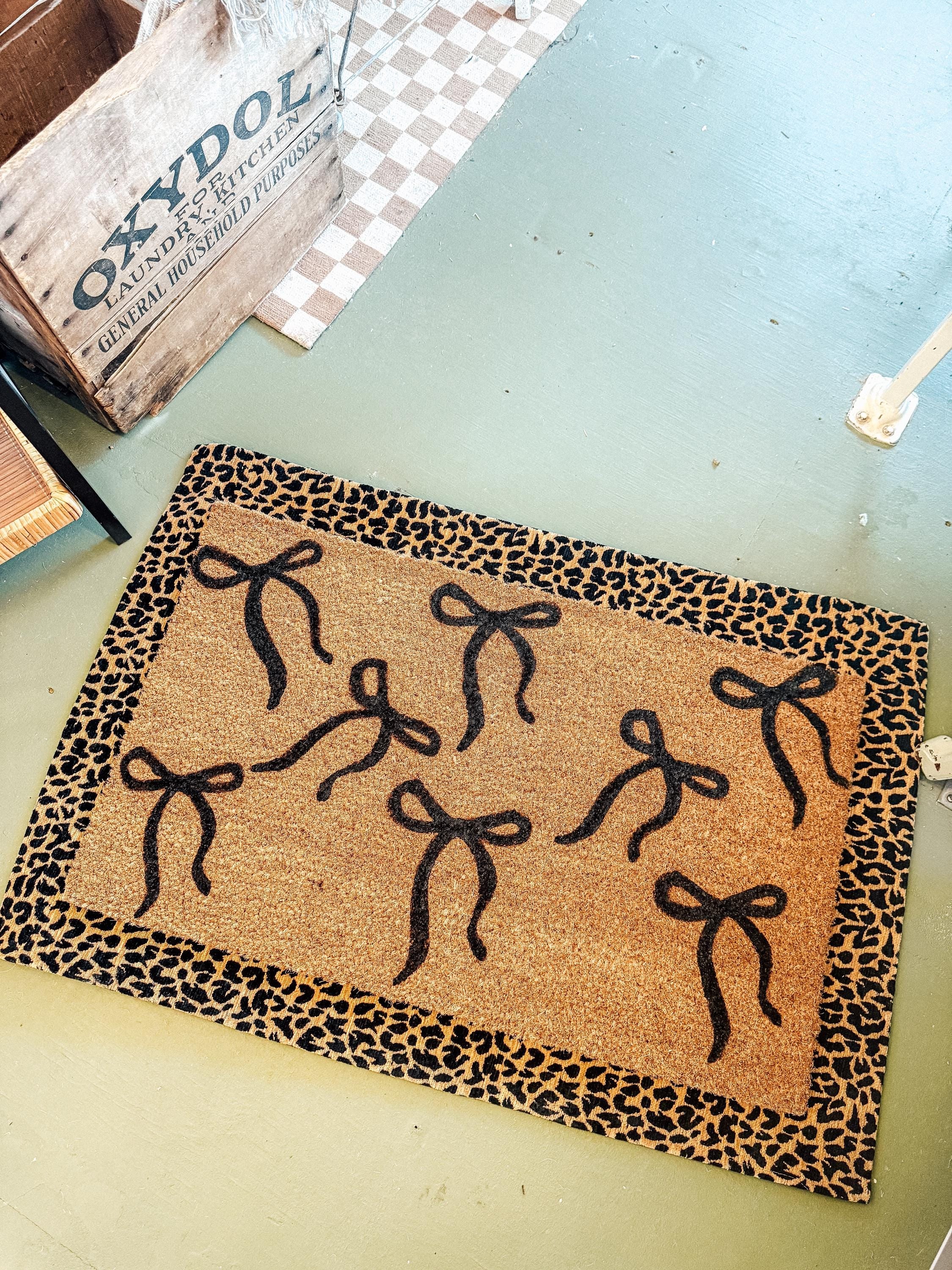Black Coquette Bows Doormat | Cute Charming Rug | Housewarming Gift | Best Friend Gift | New House Gift | Realtor gift | New Apartment