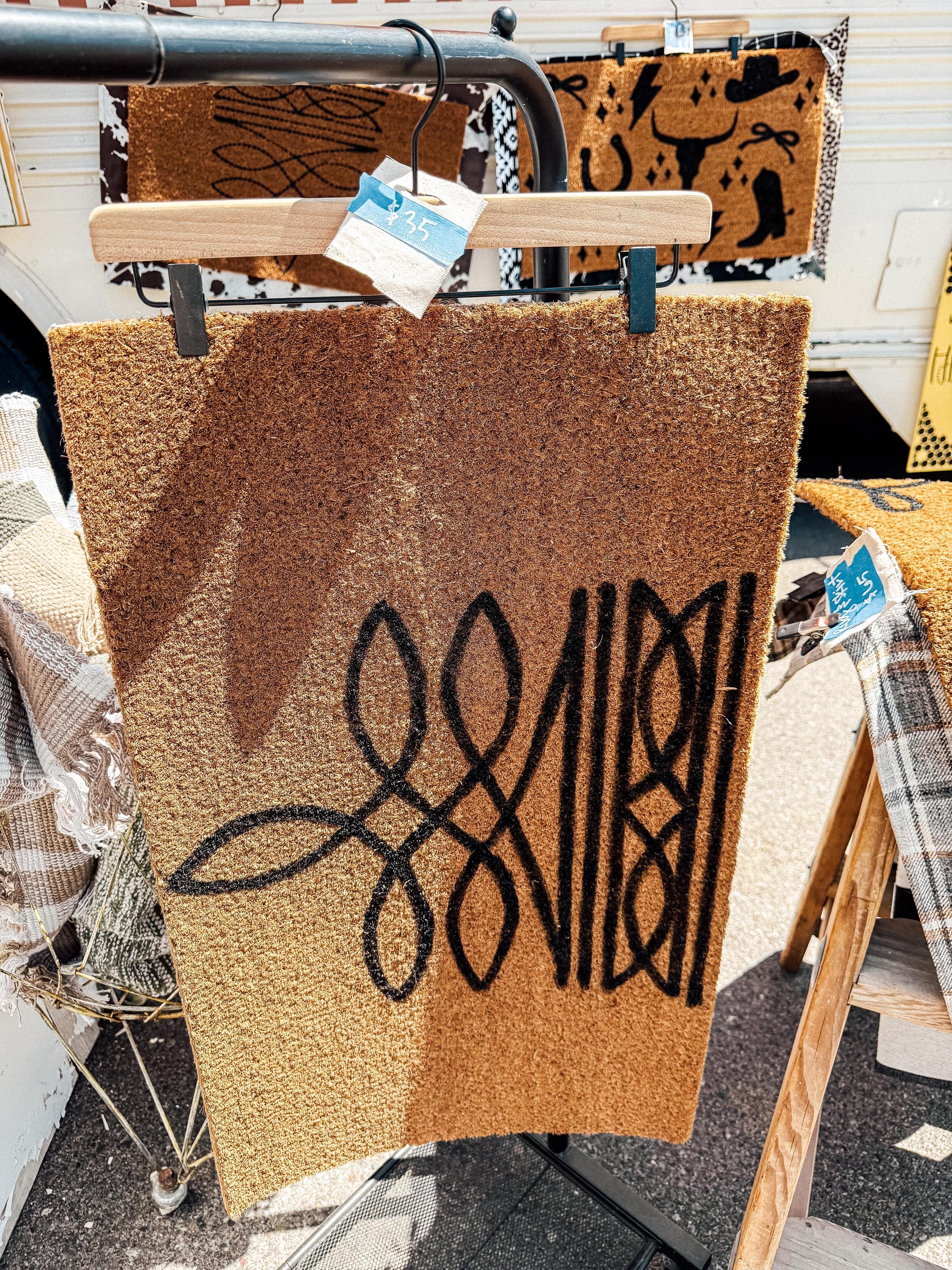 Boot Stitch Pattern Rug | Western Doormat | Western Home Decor | Western Porch Decor