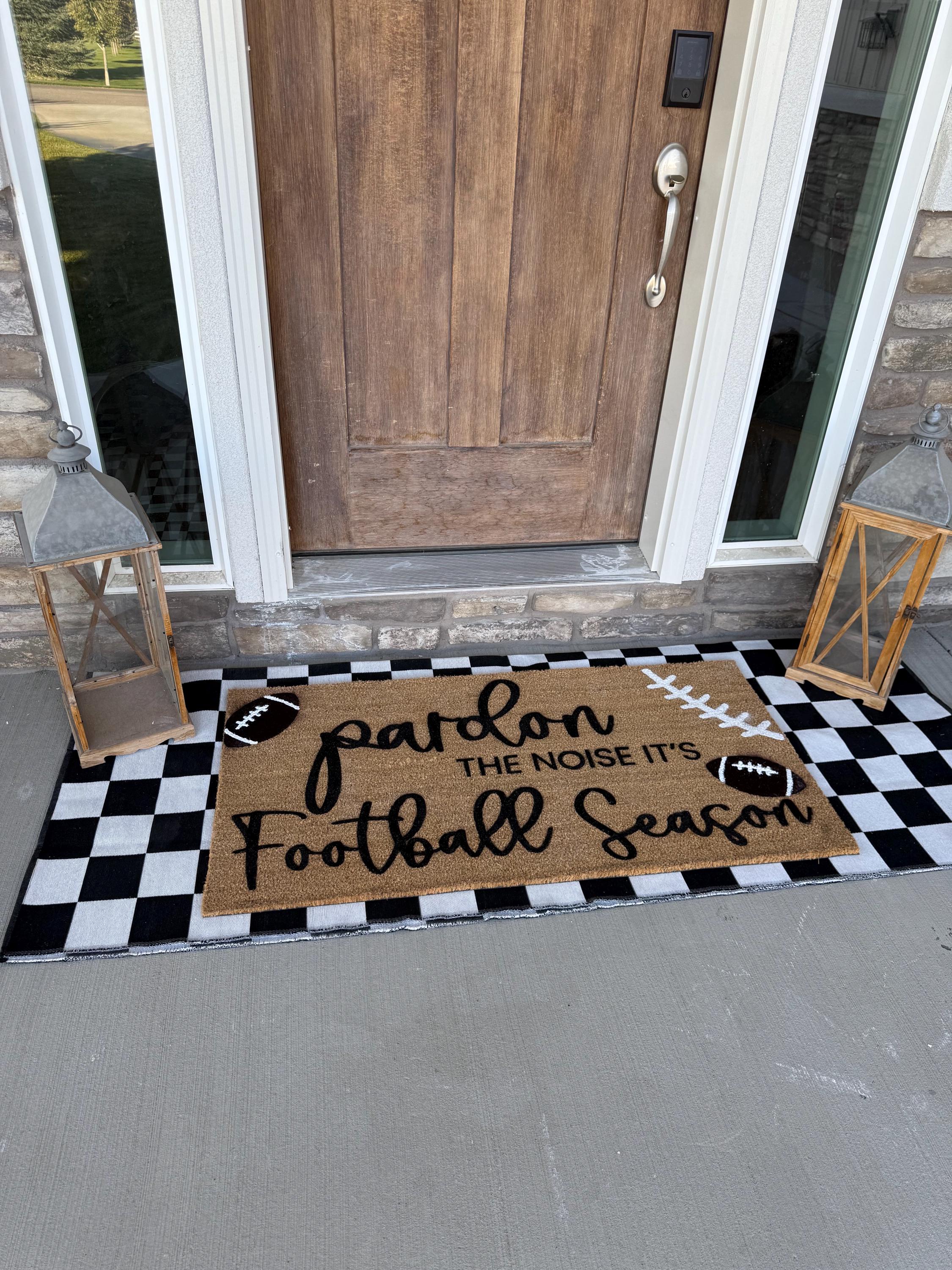 Pardon The Noise It’s Football Season Doormat | Welcome Mat for Football Season | Coir Outdoor Rug | Funny Front Door Mat