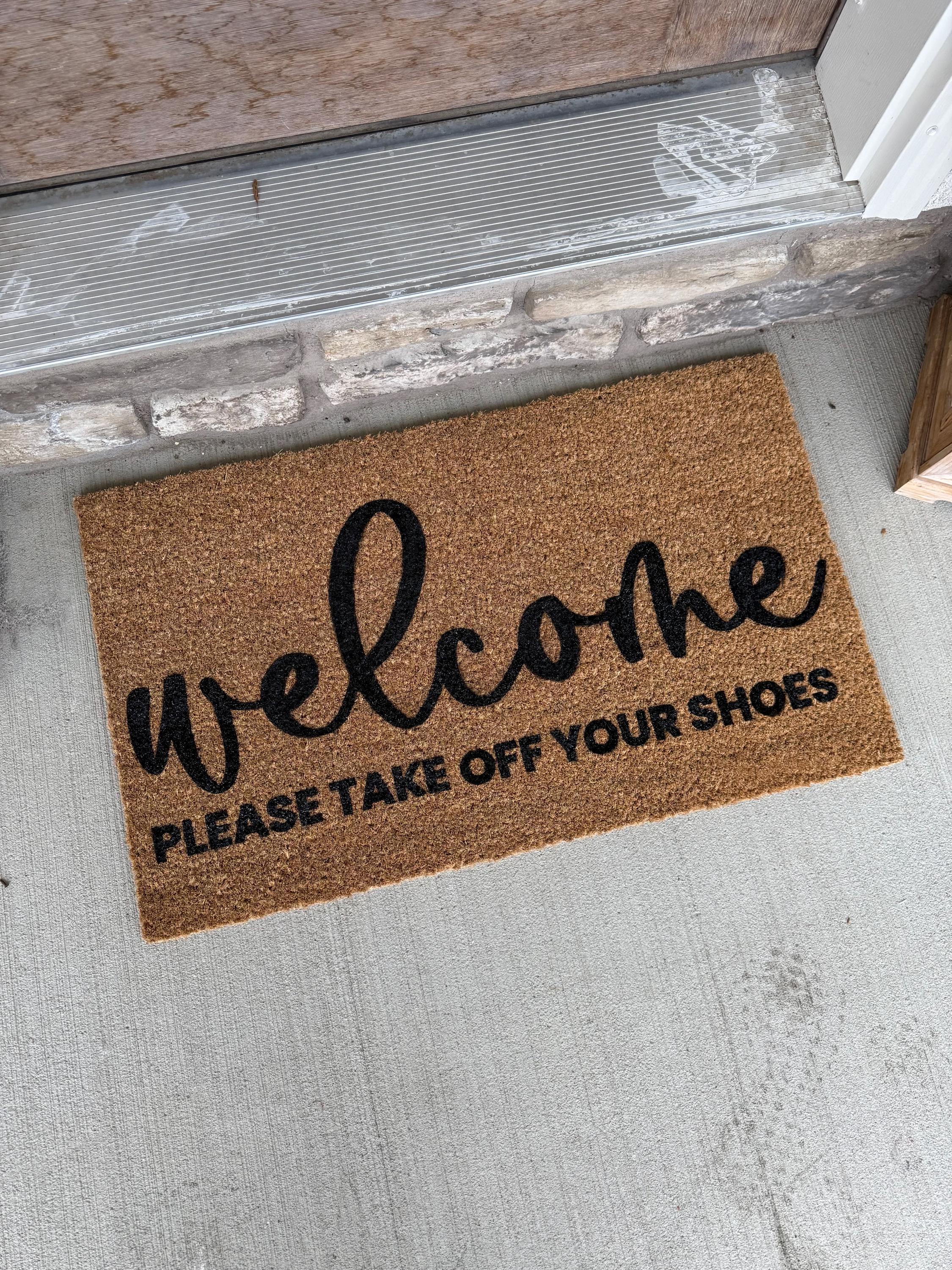 Welcome Please Remove Your Shoes Doormat | Custom Doormat | 18x30 Coir Rug
