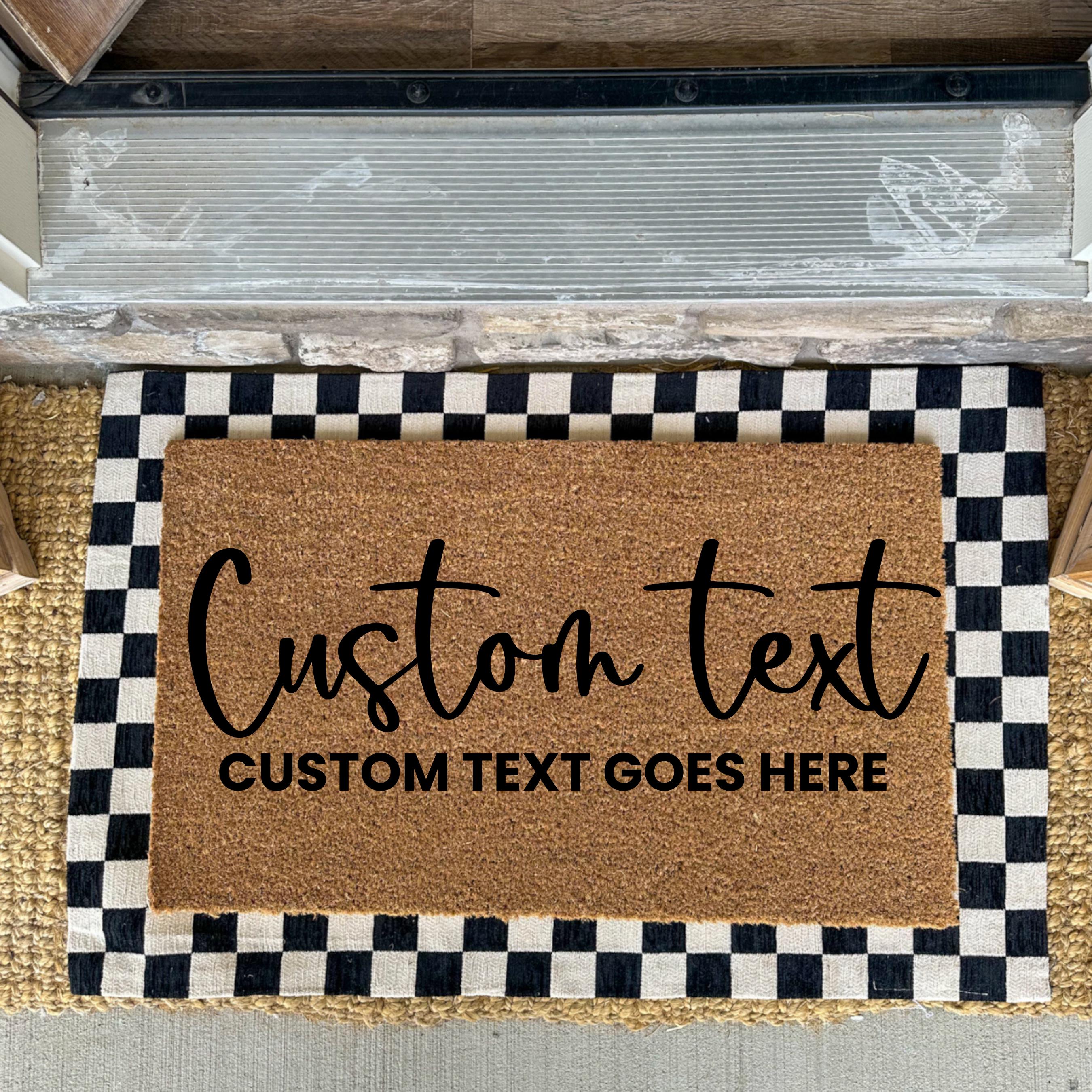 Custom Text Coir Doormat: Personalized Welcome Mat (18x30)