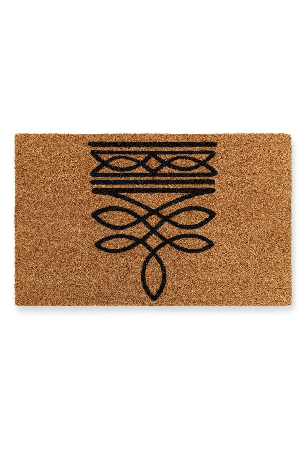 Boot Stitch Coir Doormat: Western Porch Decor (18” x 30”)