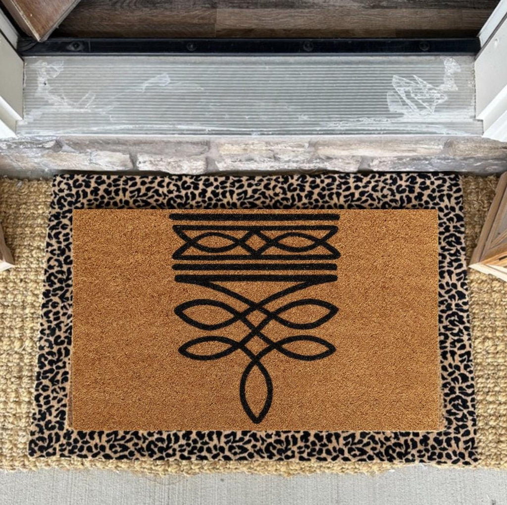 Boot Stitch Coir Doormat: Western Porch Decor (18” x 30”)