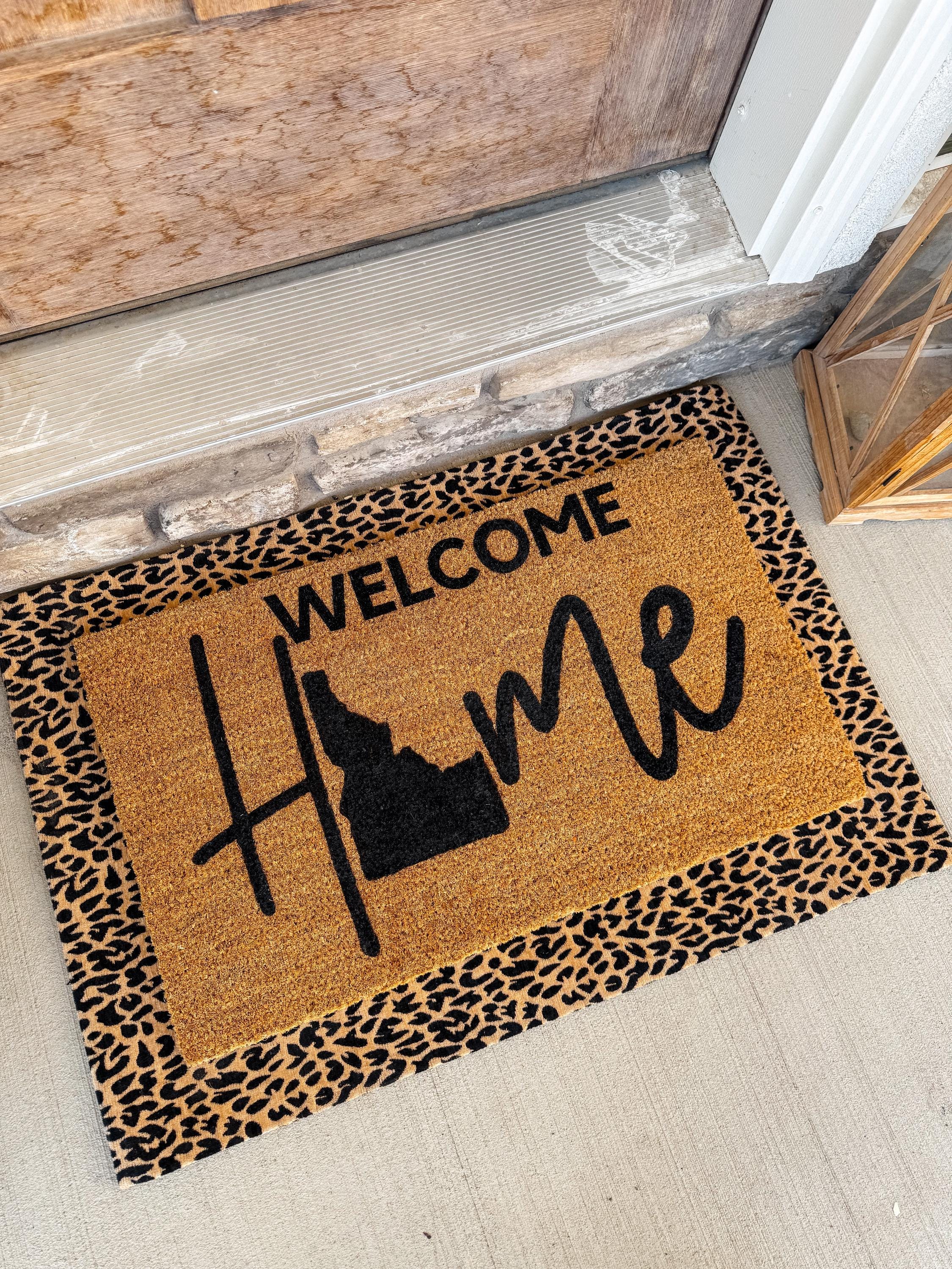 Home Welcome Mat, Idaho Doormat, Hand painted coir doormat, Custom State Doormat
