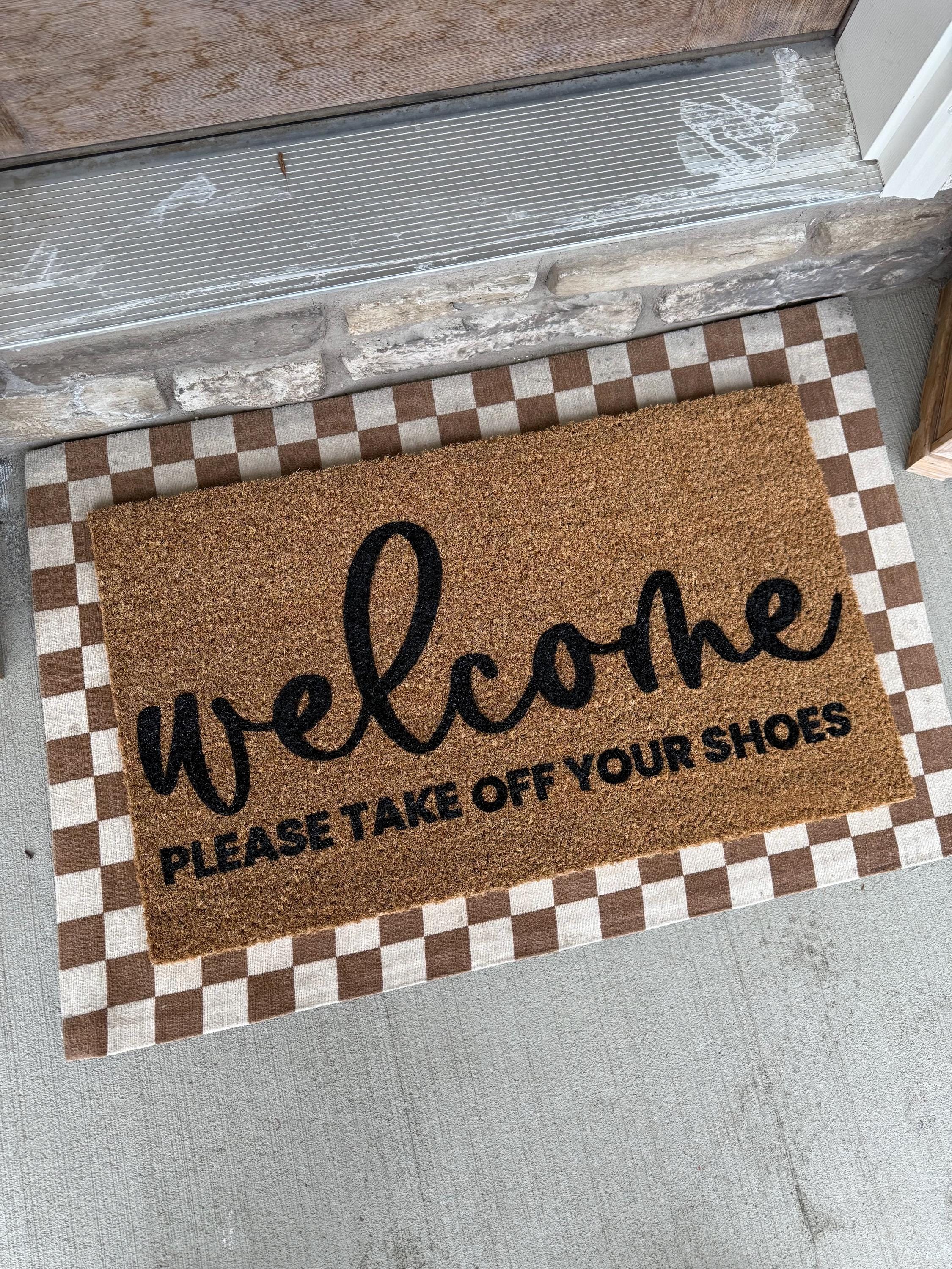 Welcome Please Remove Your Shoes Doormat | Custom Doormat | 18x30 Coir Rug