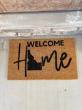 Home Welcome Mat, Idaho Doormat, Hand painted coir doormat, Custom State Doormat