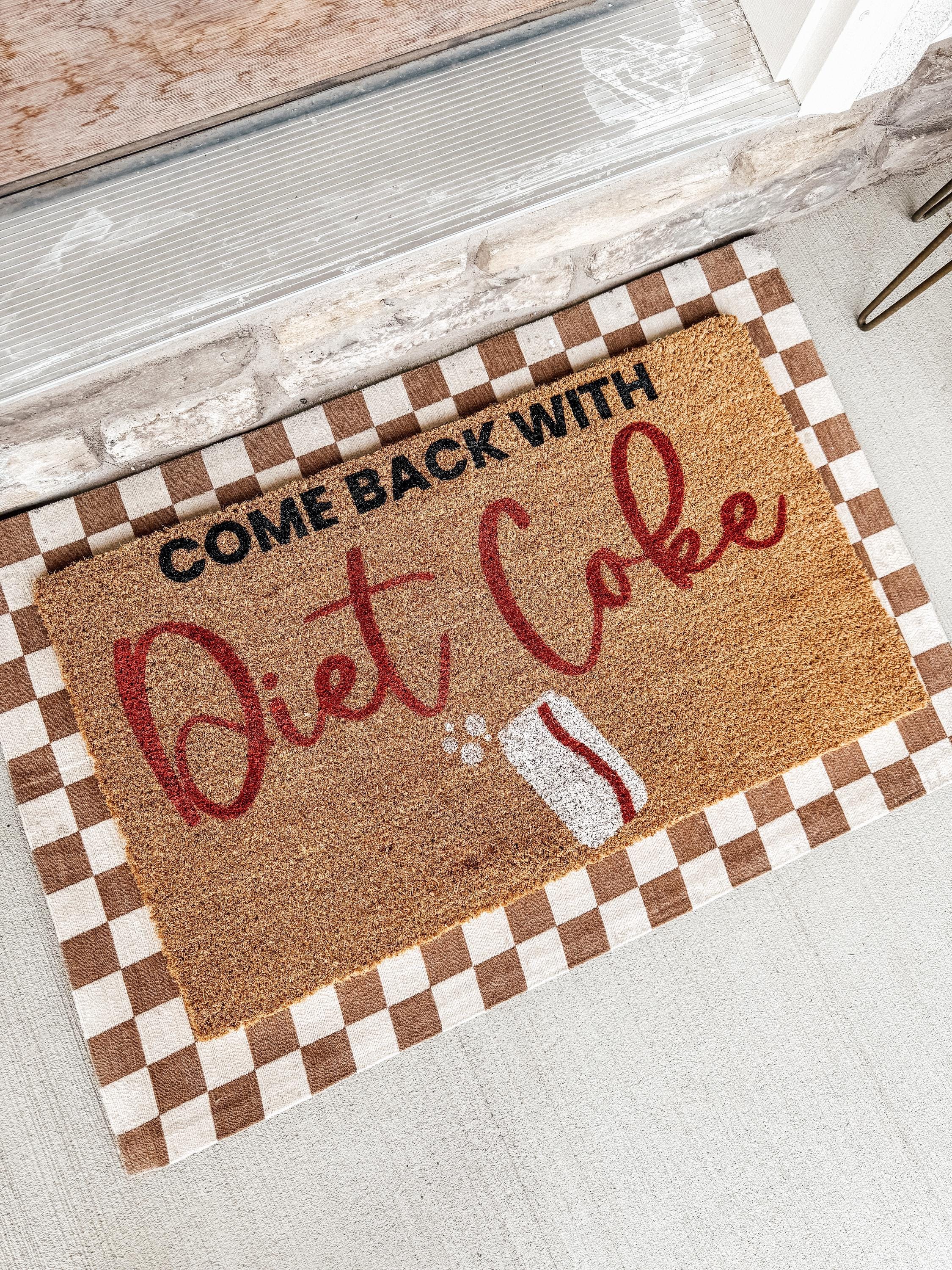 Diet Coke Rug | Funny Doormat for front porch, Friend Gift