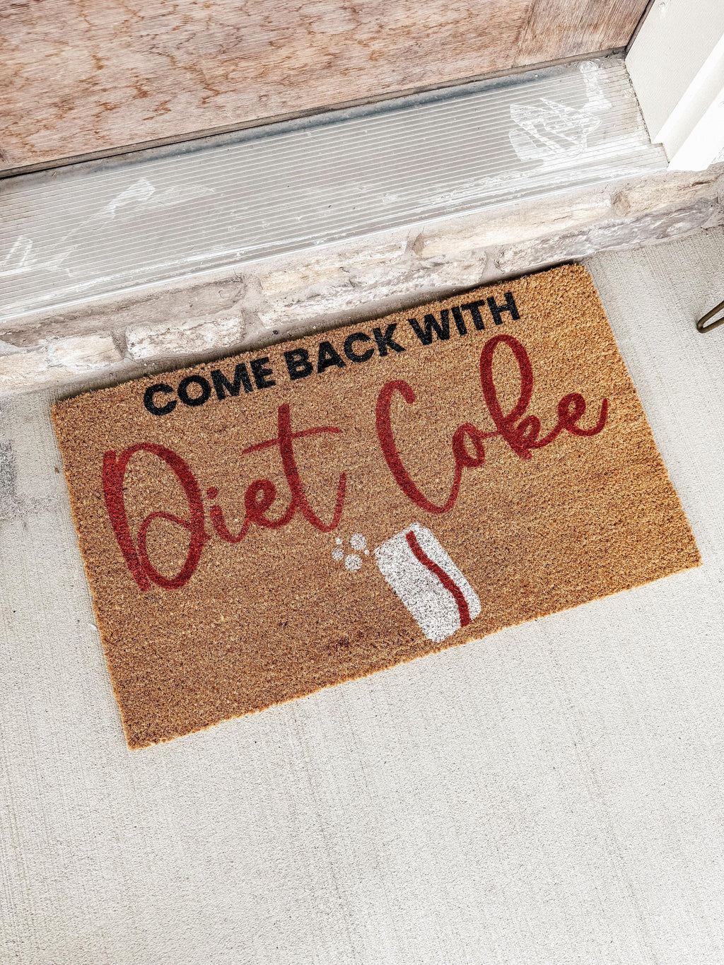 Diet Coke Doormat, Hand-Painted Coir Rug, Funny Welcome Mat | Gift for friend