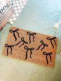 Black Coquette Bows Doormat | Cute Charming Rug | Housewarming Gift | Best Friend Gift | New House Gift | Realtor gift | New Apartment