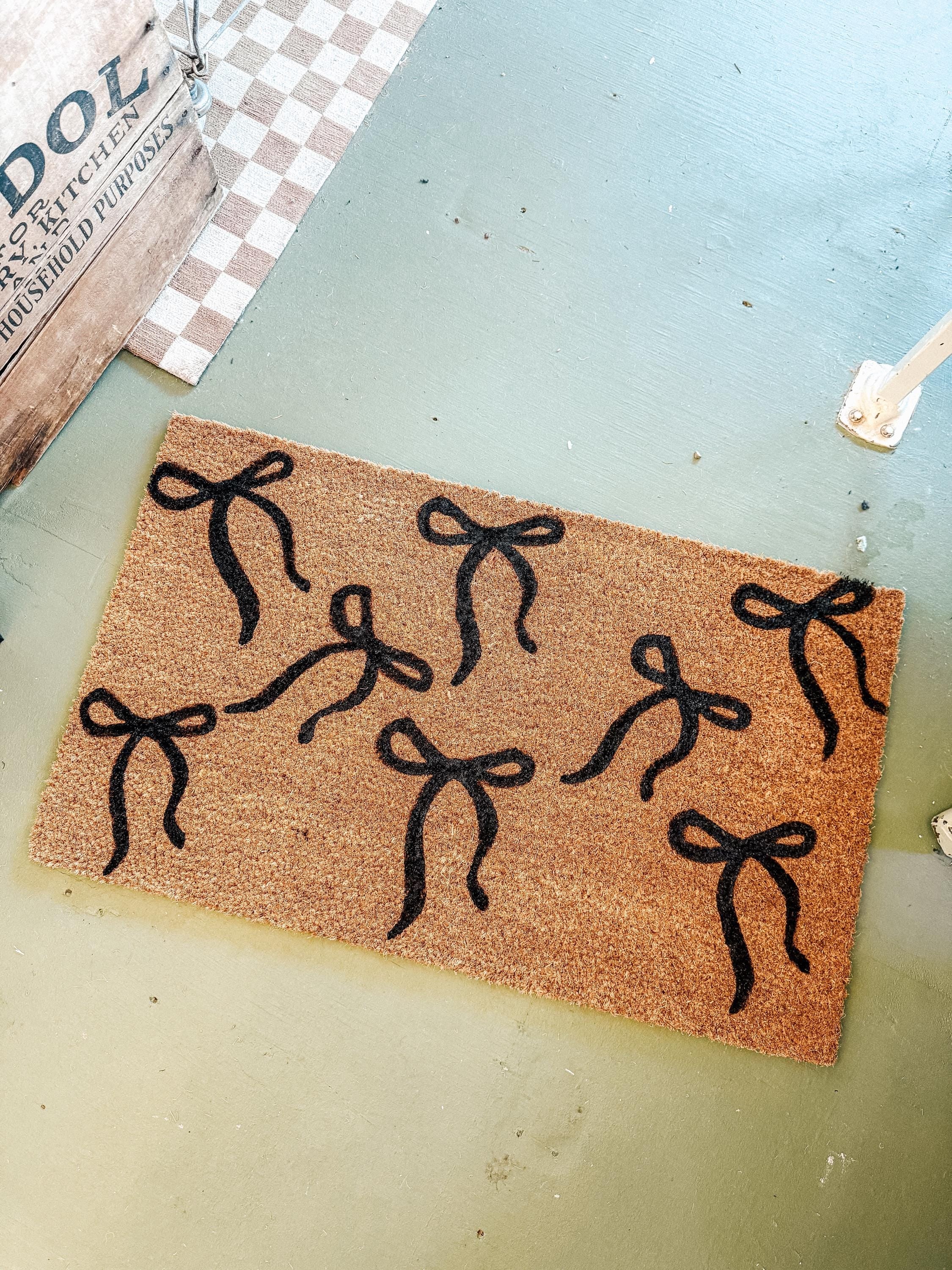 Black Coquette Bows Doormat | Cute Charming Rug | Housewarming Gift | Best Friend Gift | New House Gift | Realtor gift | New Apartment