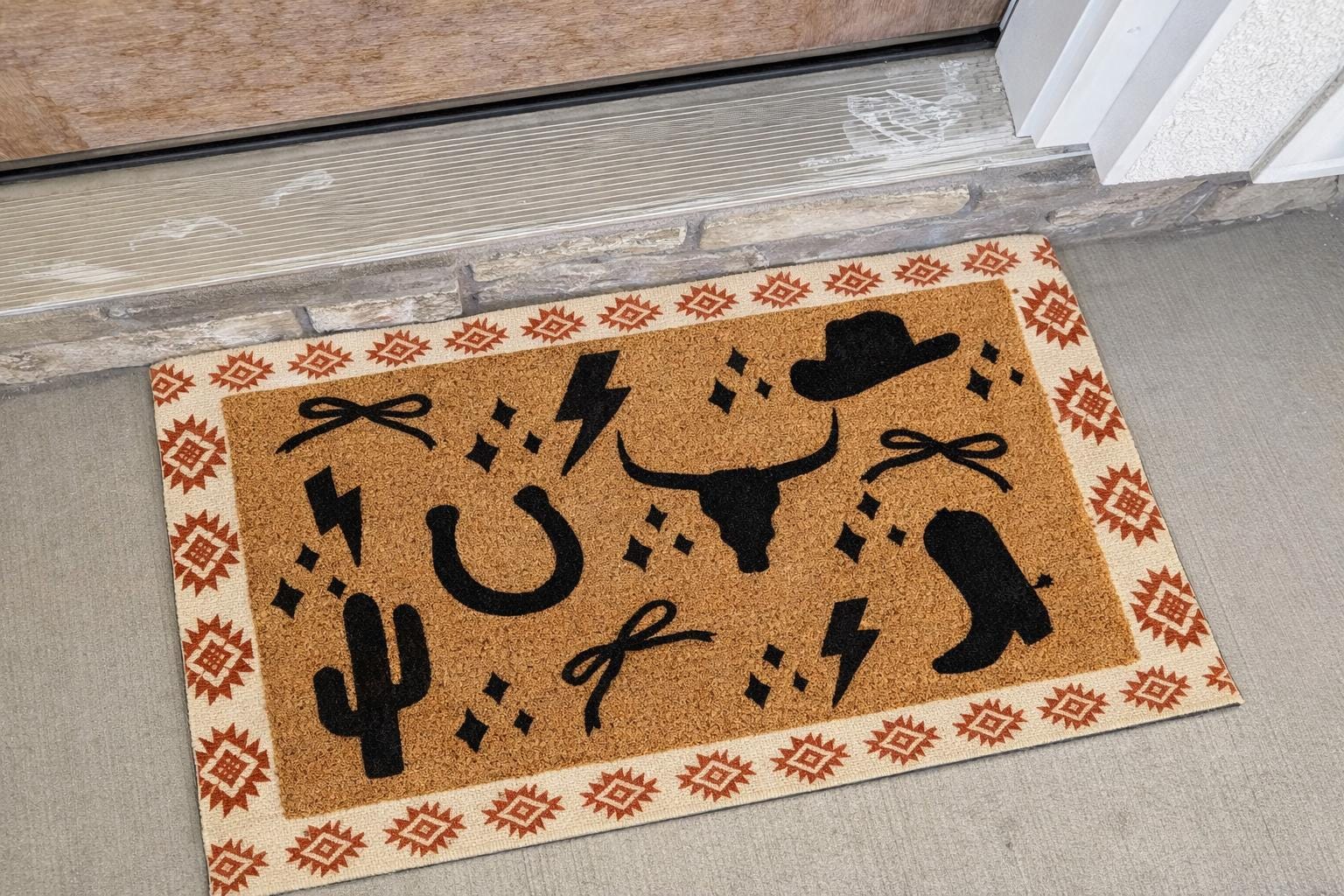 Western Style Doormat | Southern Charm Rug | New Apartment Decor