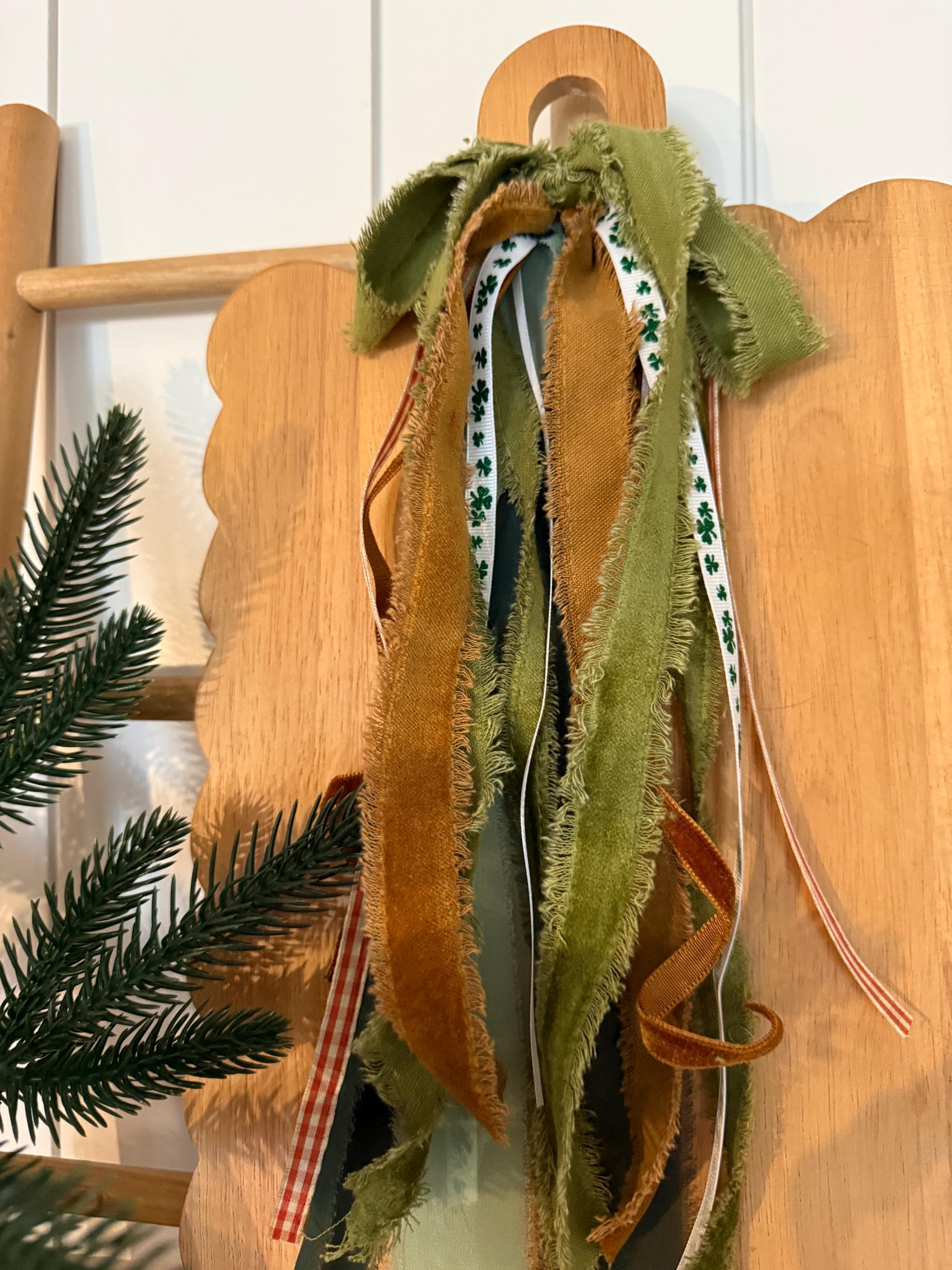 Scalloped Cutting Board | Kitchen Shelf Decor & Tiered Tray Accent | St. Patricks Day Decor