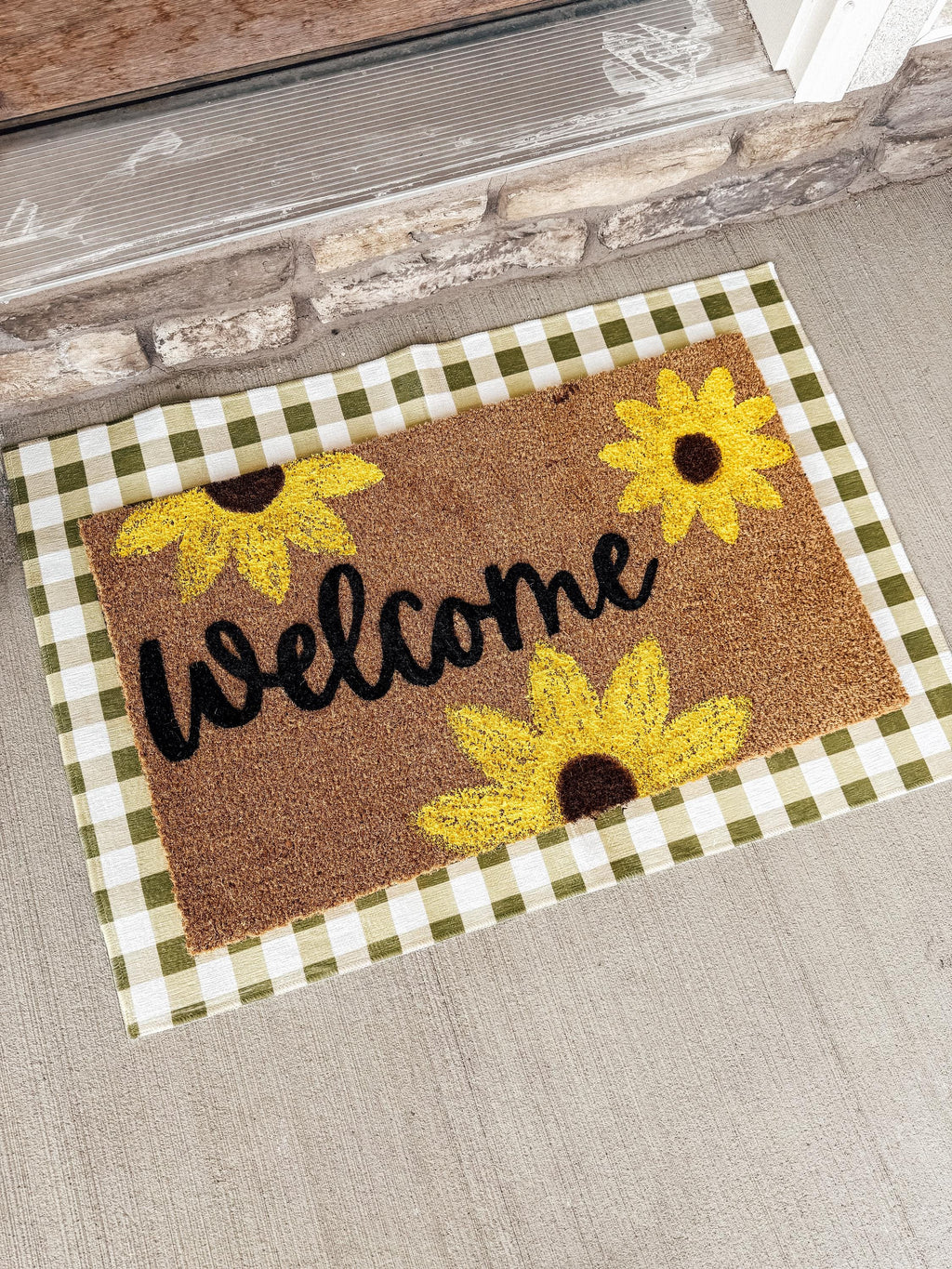 Sunflower Welcome Mat | Custom Doormat | Coir 18X30 Rug