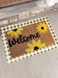 Sunflower Welcome Mat | Custom Doormat | Coir 18X30 Rug