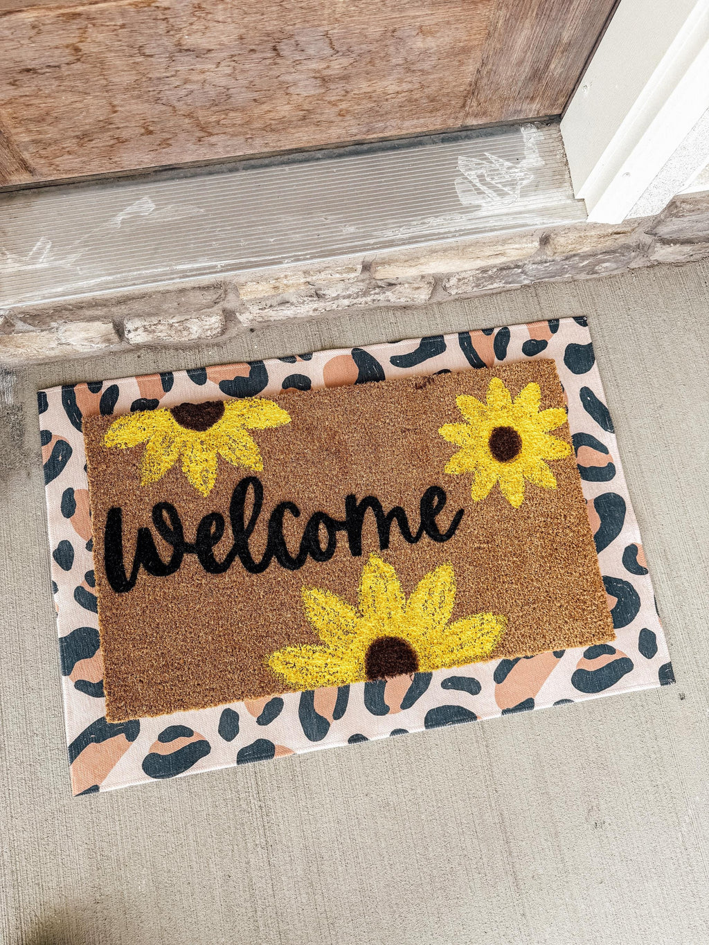 Sunflower Welcome Mat | Custom Doormat | Coir 18X30 Rug
