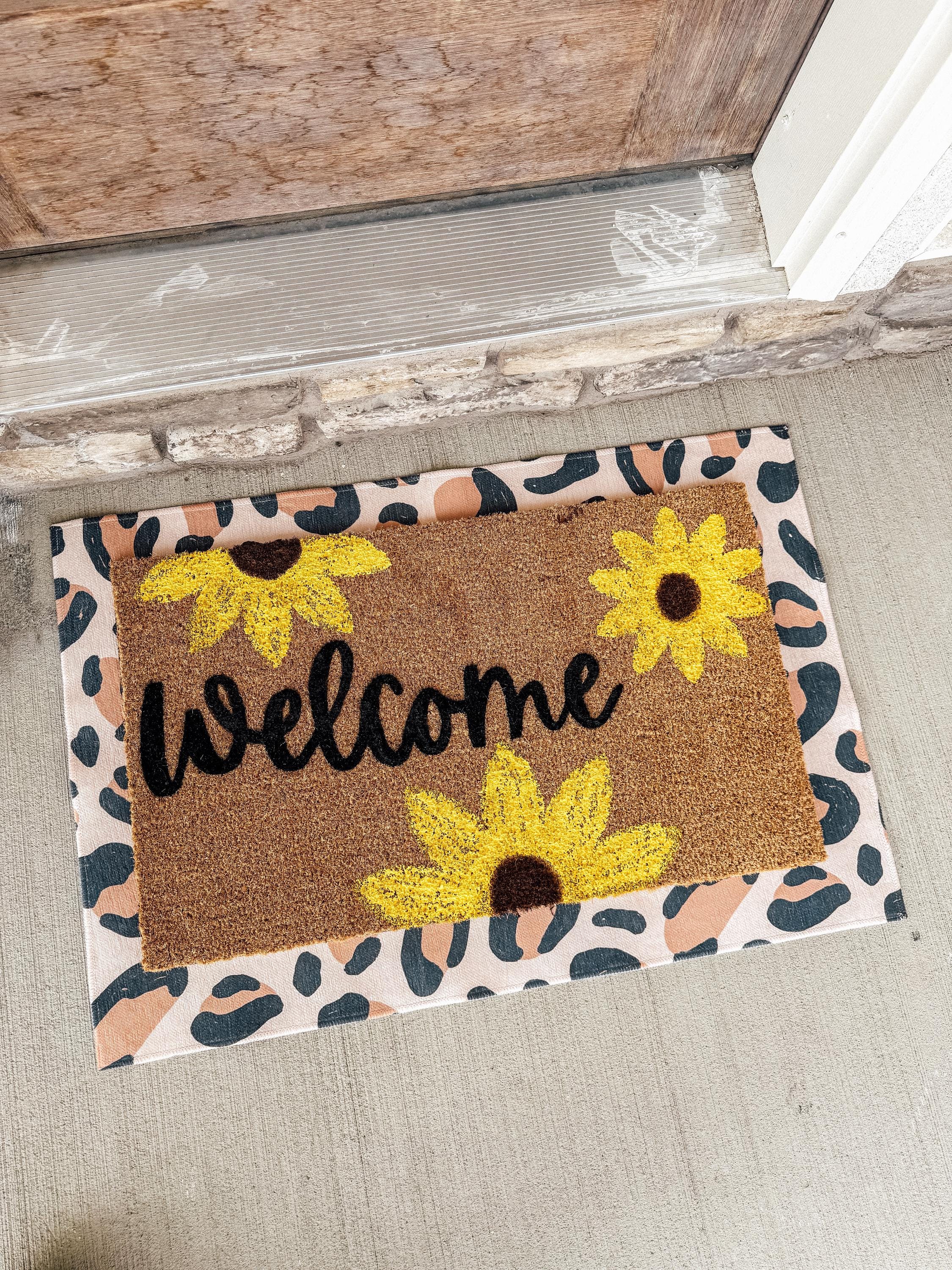 Sunflower Welcome Mat | Custom Doormat | Coir 18X30 Rug