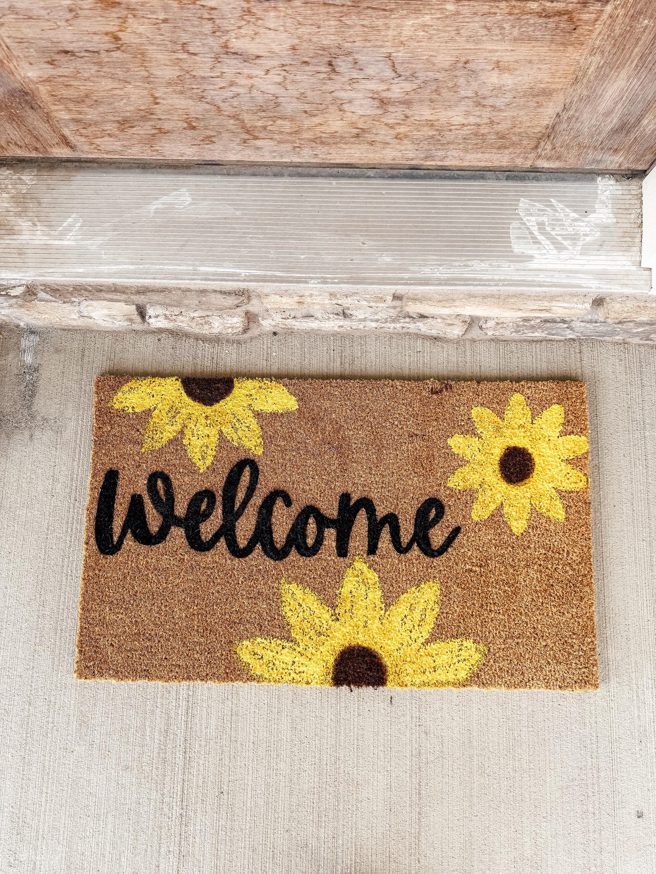 Sunflower Welcome Mat | Custom Doormat | Coir 18X30 Rug