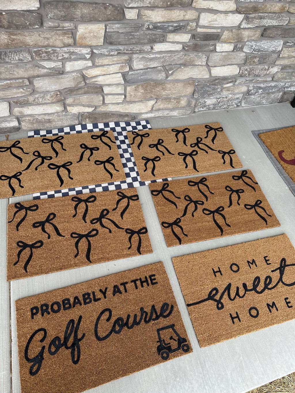 Black Coquette Bows Doormat | Cute Charming Rug | Housewarming Gift | Best Friend Gift | New House Gift | Realtor gift | New Apartment