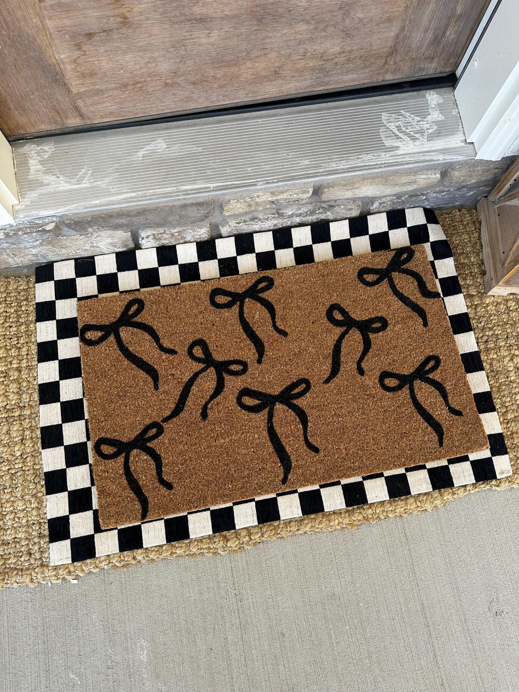 Black Coquette Bows Doormat | Cute Charming Rug | Housewarming Gift | Best Friend Gift | New House Gift | Realtor gift | New Apartment