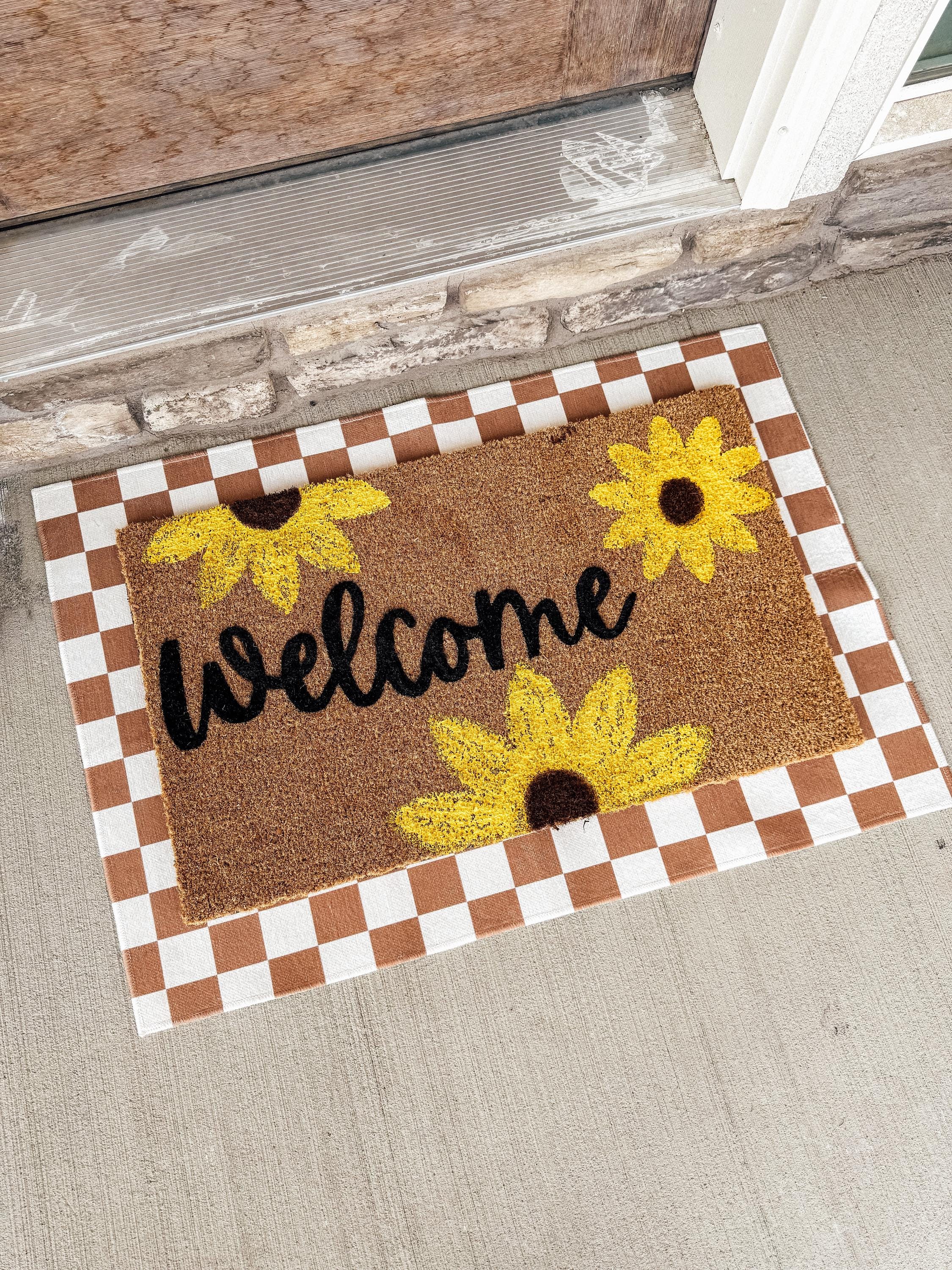 Sunflower Welcome Mat | Custom Doormat | Coir 18X30 Rug