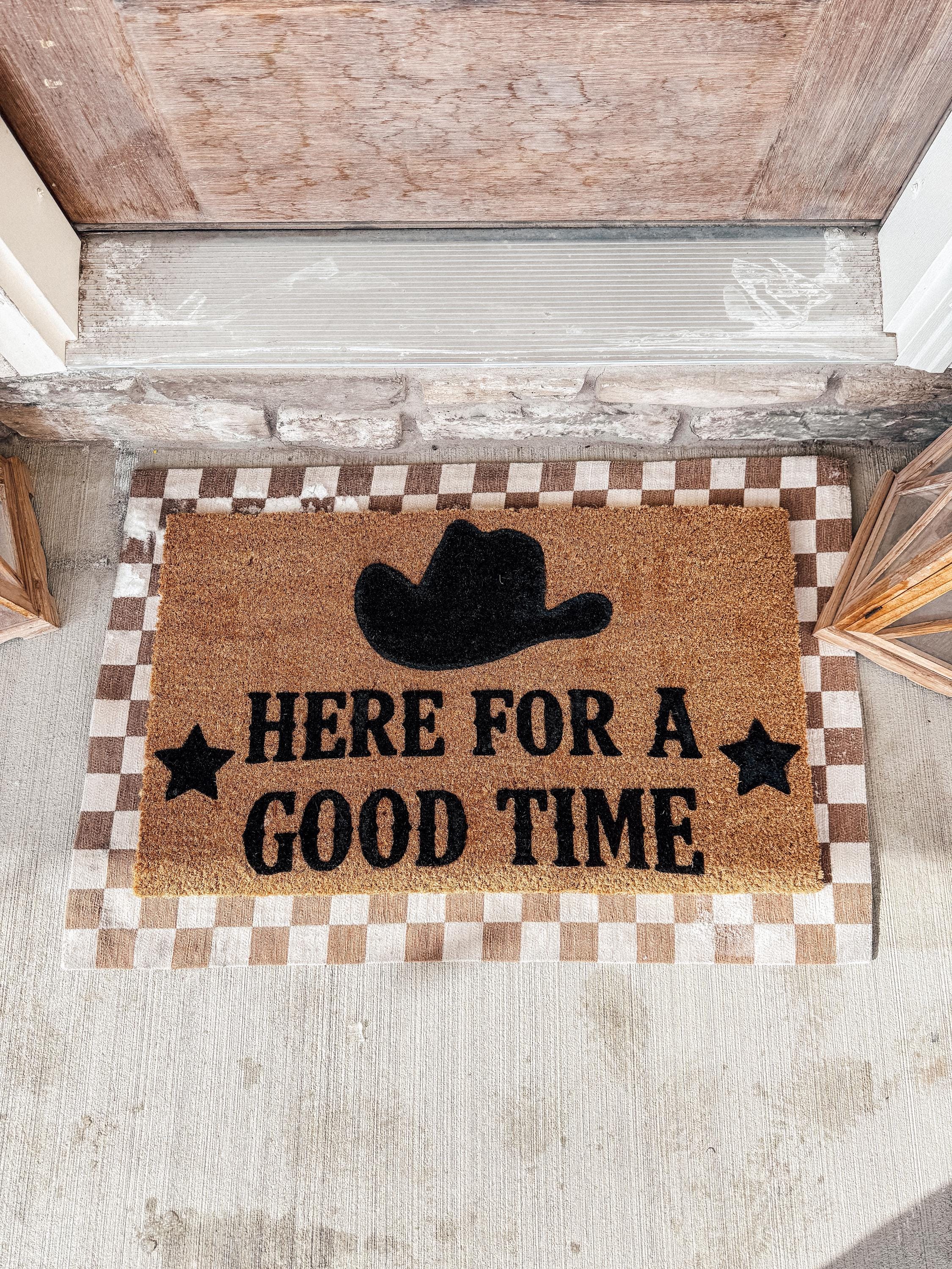 Custom Door Mat | Here For A Good Time Western Door Mat | George Strait Fan gift