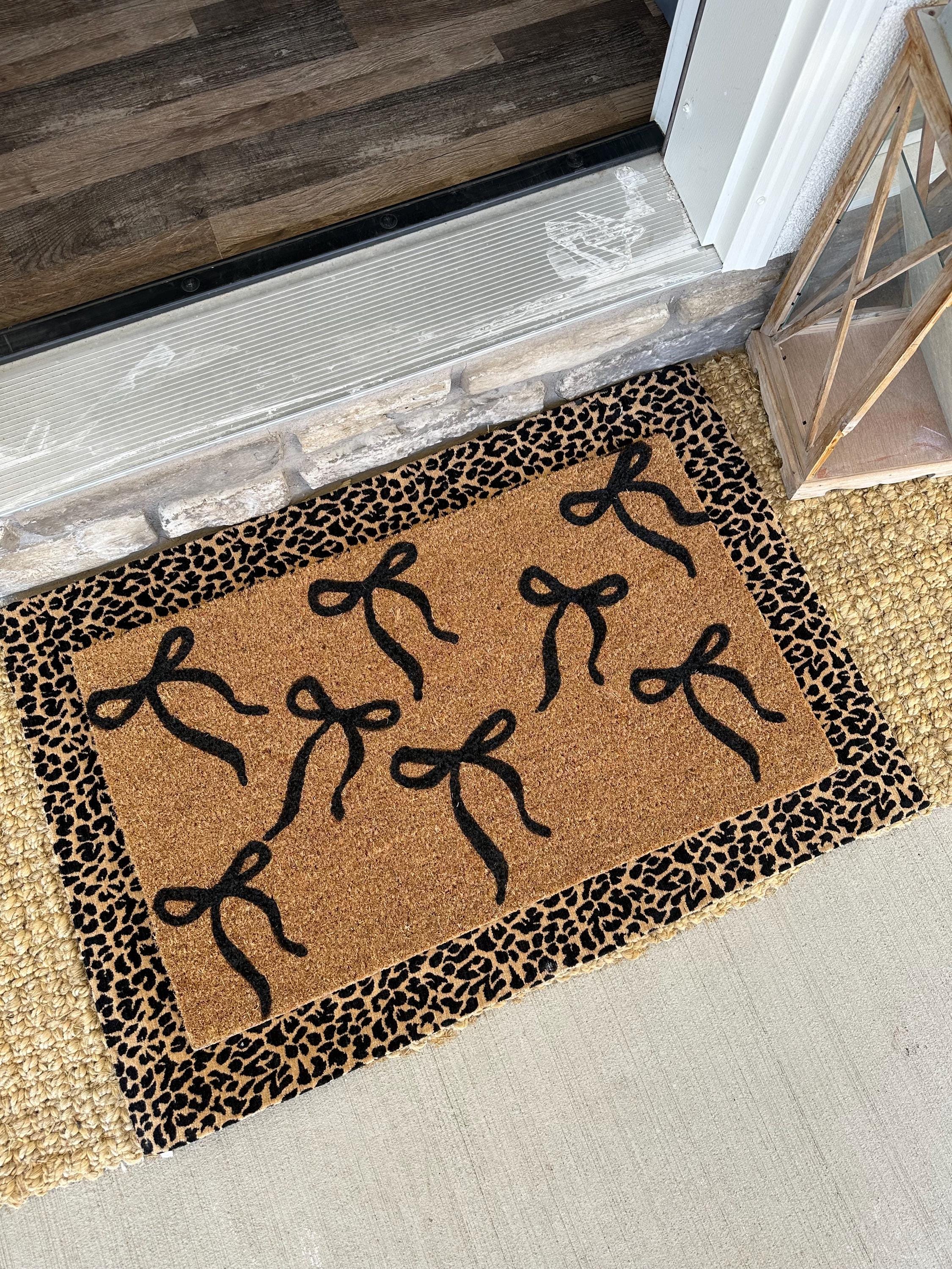 Black Coquette Bows Doormat | Cute Charming Rug | Housewarming Gift | Best Friend Gift | New House Gift | Realtor gift | New Apartment