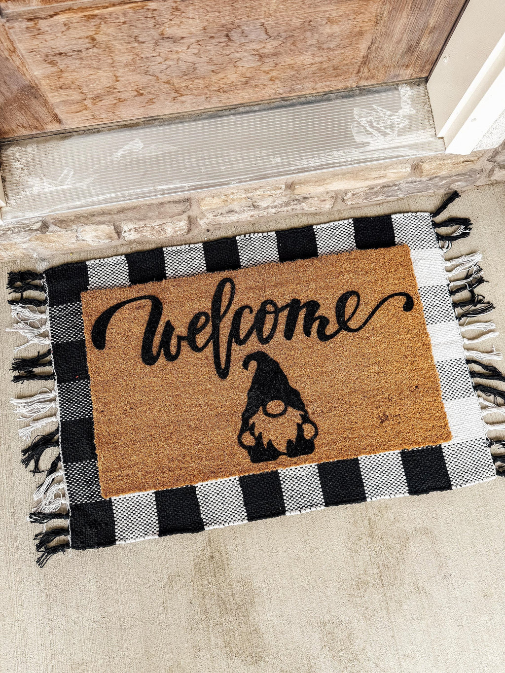 Custom Door Mat | Gnome Welcome Rug | Cute Birthday Gift