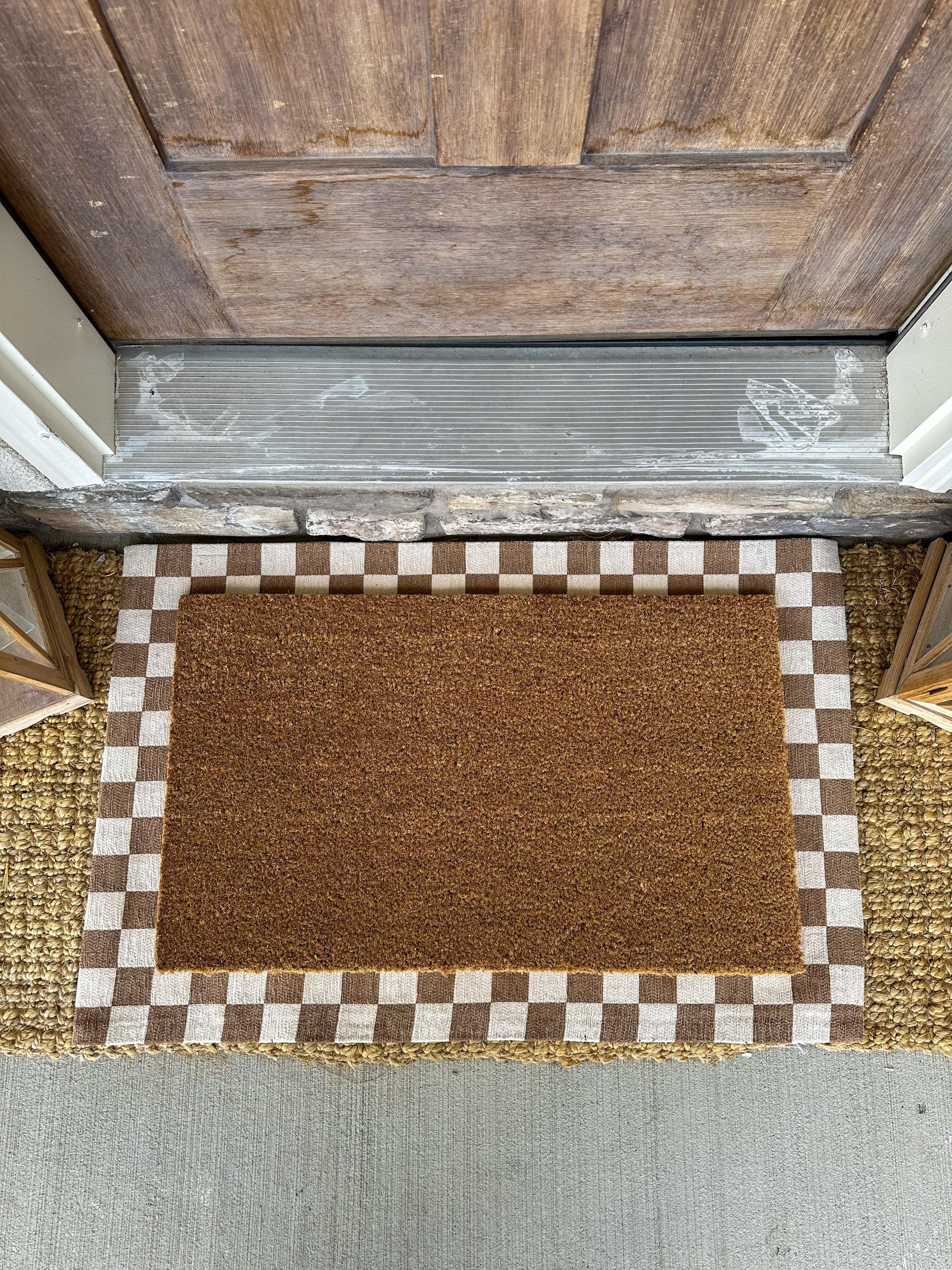Black Check | Tan Check Layering Rug