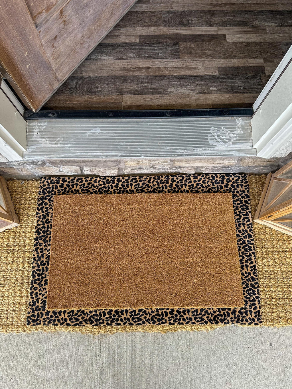 Black Check | Tan Check Layering Rug