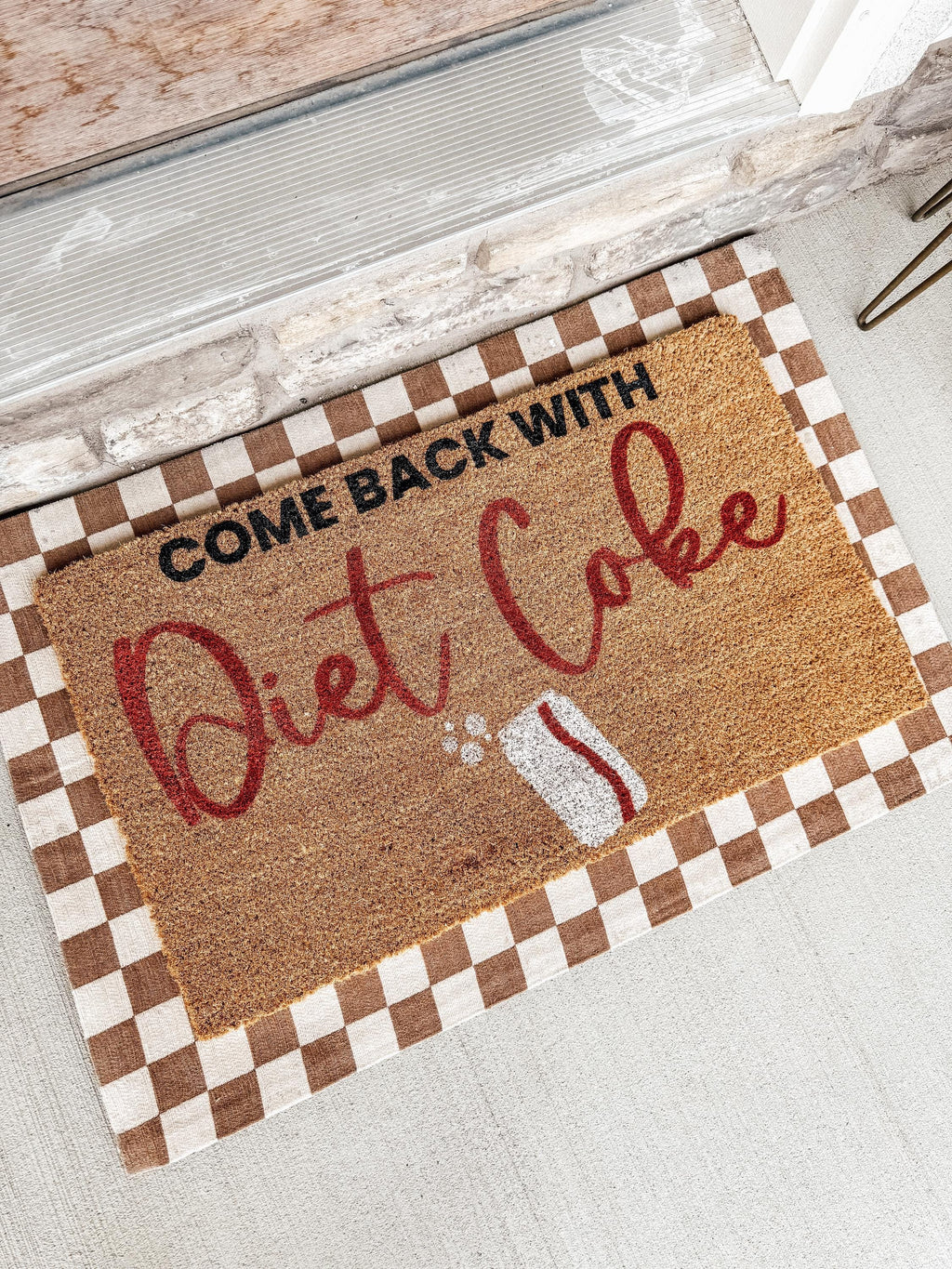 Black Check | Tan Check Layering Rug