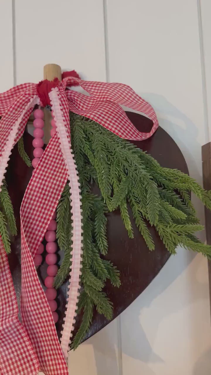 Heart Cutting Board Decor | Farmhouse Kitchen Shelf & Tiered Tray Accent