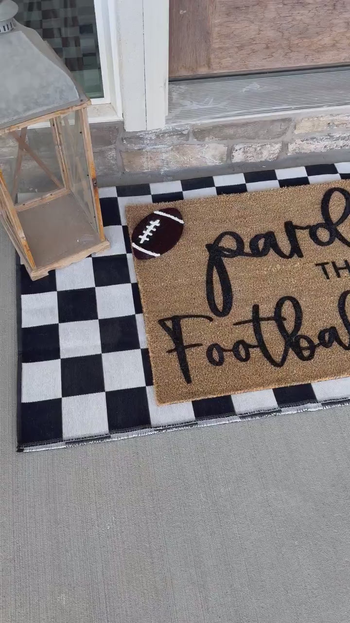 Football Season Coir Doormat: Funny Outdoor Welcome Mat (24x48)