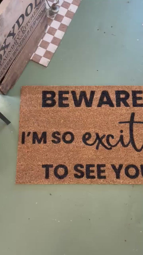 Beware of Dog Doormat | Custom Doormat | Coir 18X30 Rug